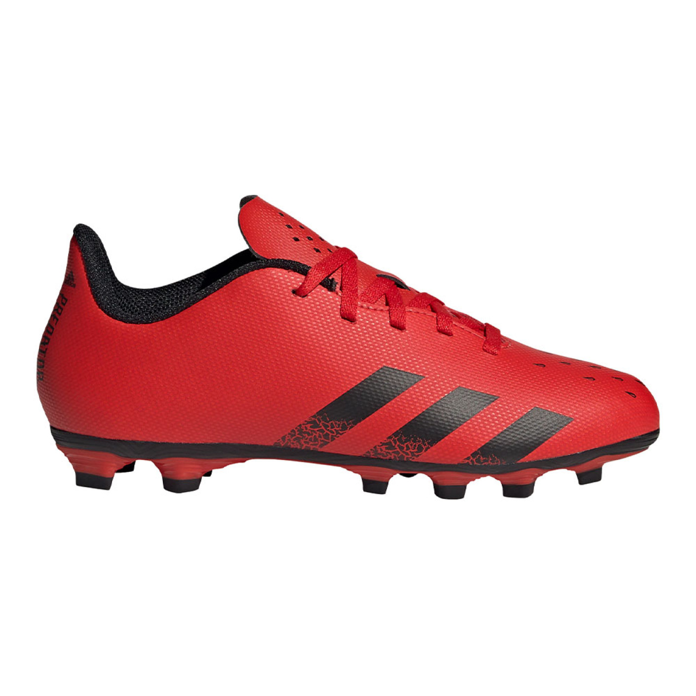 adidas Predator Freak.4 Grass Chaussure de Chaussures de Foot (FG) Enfant Rouge Noir Rouge