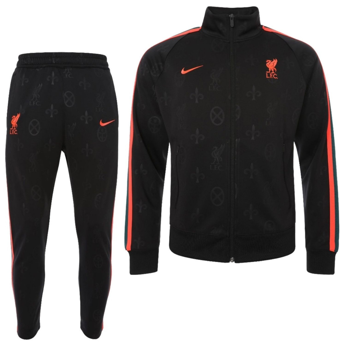 Nike Liverpool N98 Track Trainingspak 2021-2022 Zwart Oranje