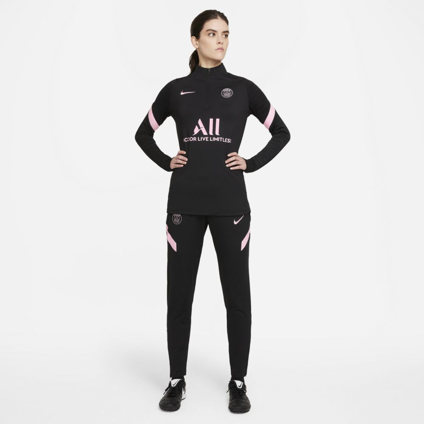 Nike Paris Saint Germain Strike Drill Trainingspak 2021 2022 Dames Zwart Roze Voetbalshop.be