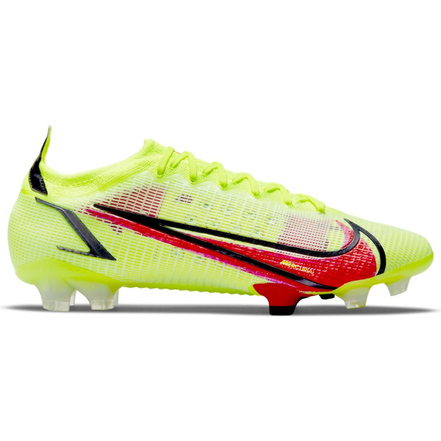 Nike Mercurial Vapor 14 Elite Gazon Naturel Chaussures de Foot (FG) Jaune Rouge Noir