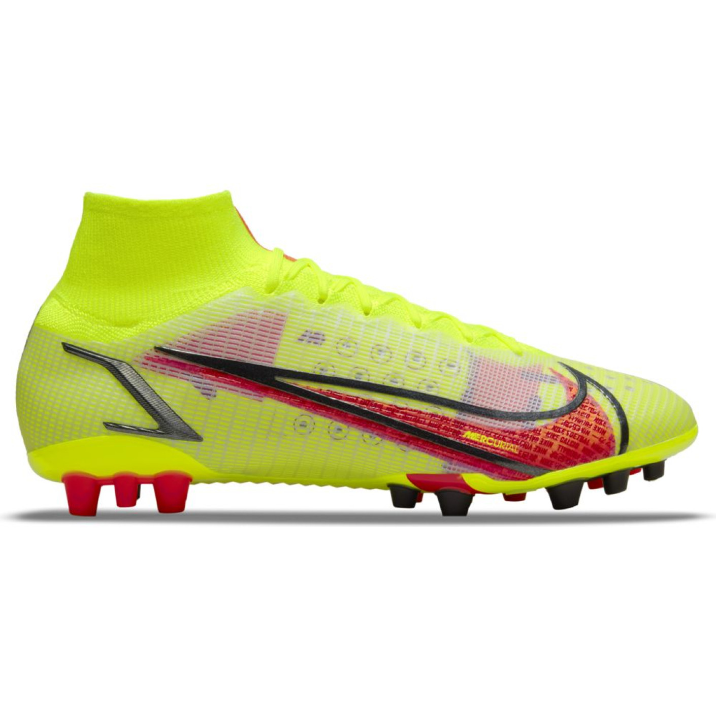 Nike Mercurial Superfly 8 Elite Gazon Artificiel Chaussures de Foot (AG) Jaune Rouge Noir