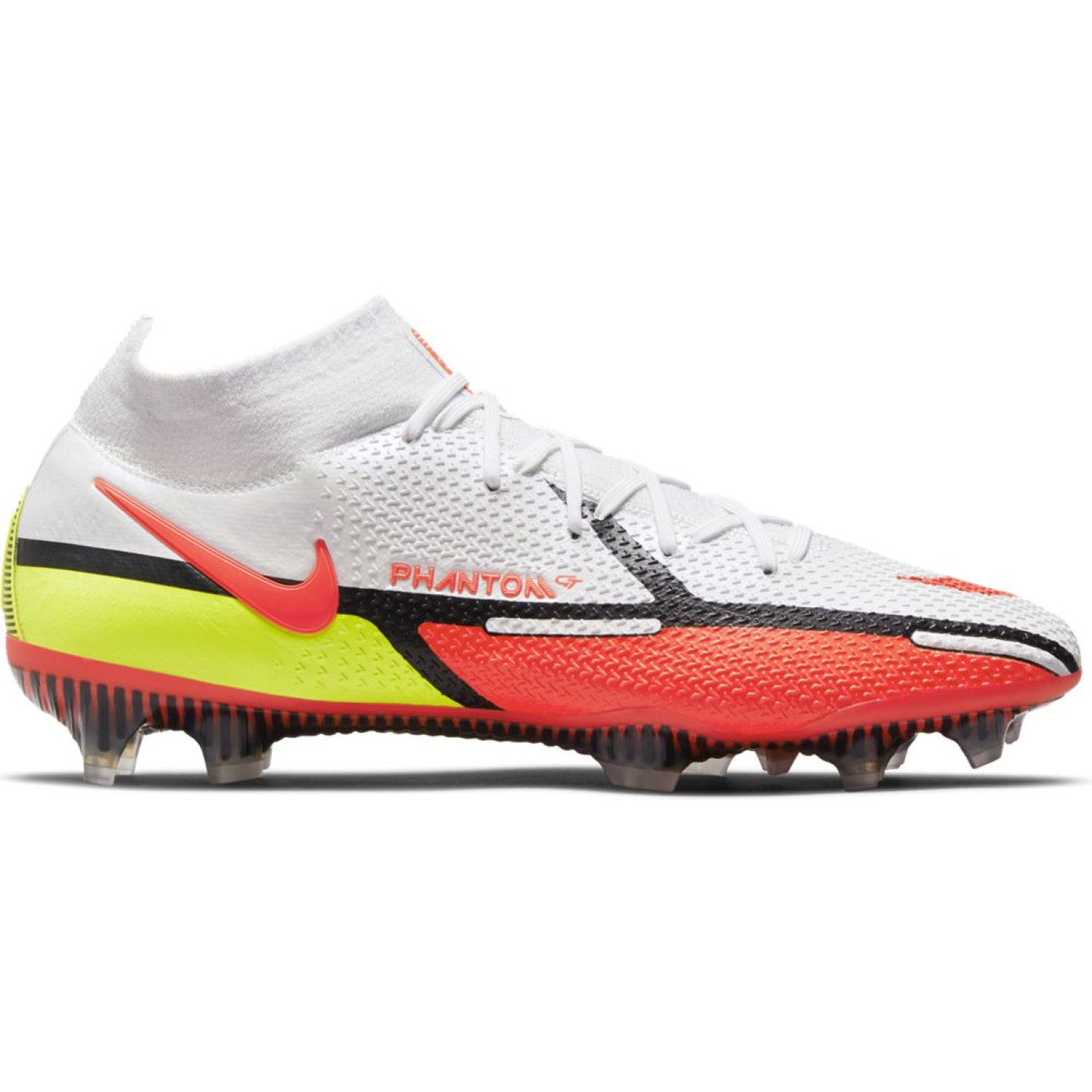 Nike Phantom GT 2 Elite DF Gras Voetbalschoenen (FG) Wit Rood Geel