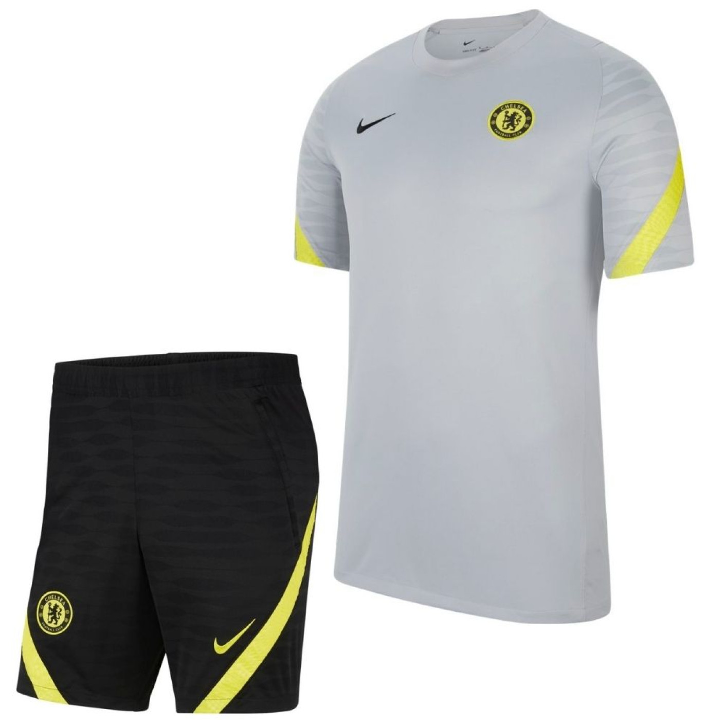 Nike Chelsea Strike Trainingsset 2021-2022 Grijs Zwart Geel