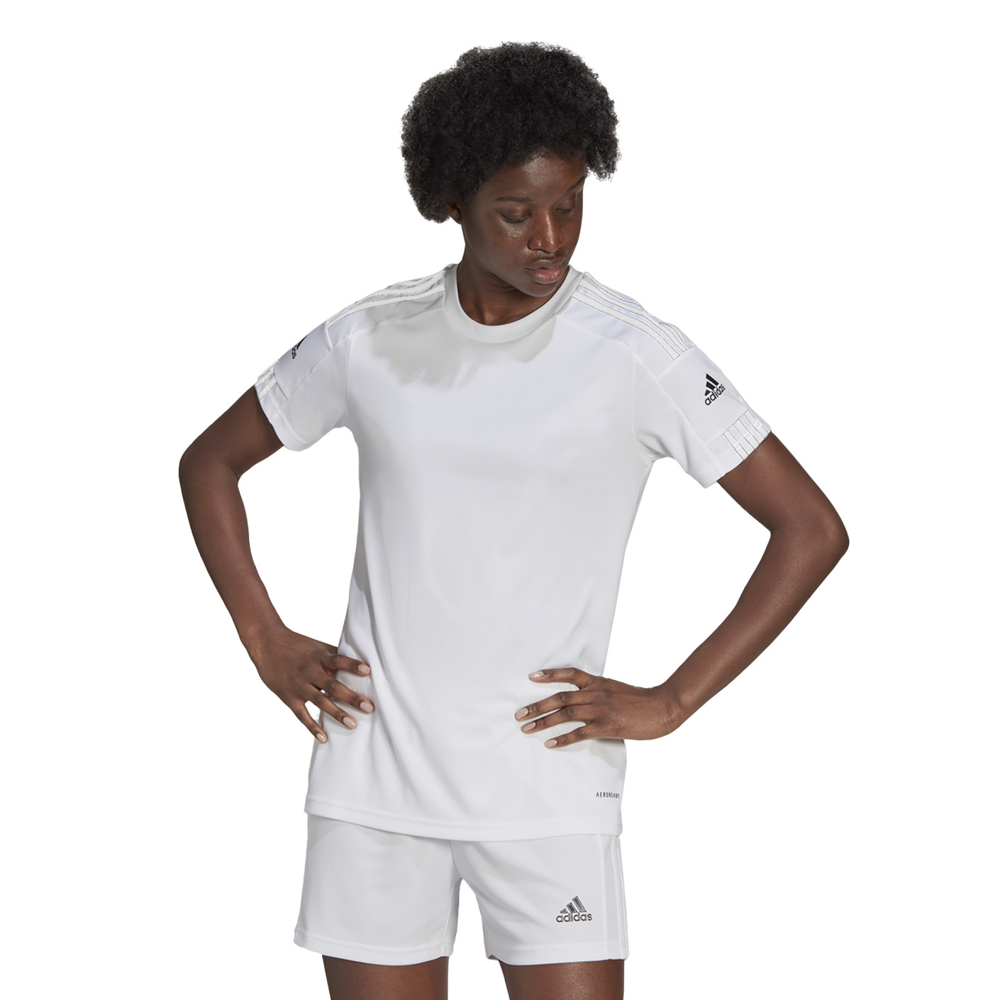 Maillot de football adidas Squadra 21 pour femme, blanc et noir