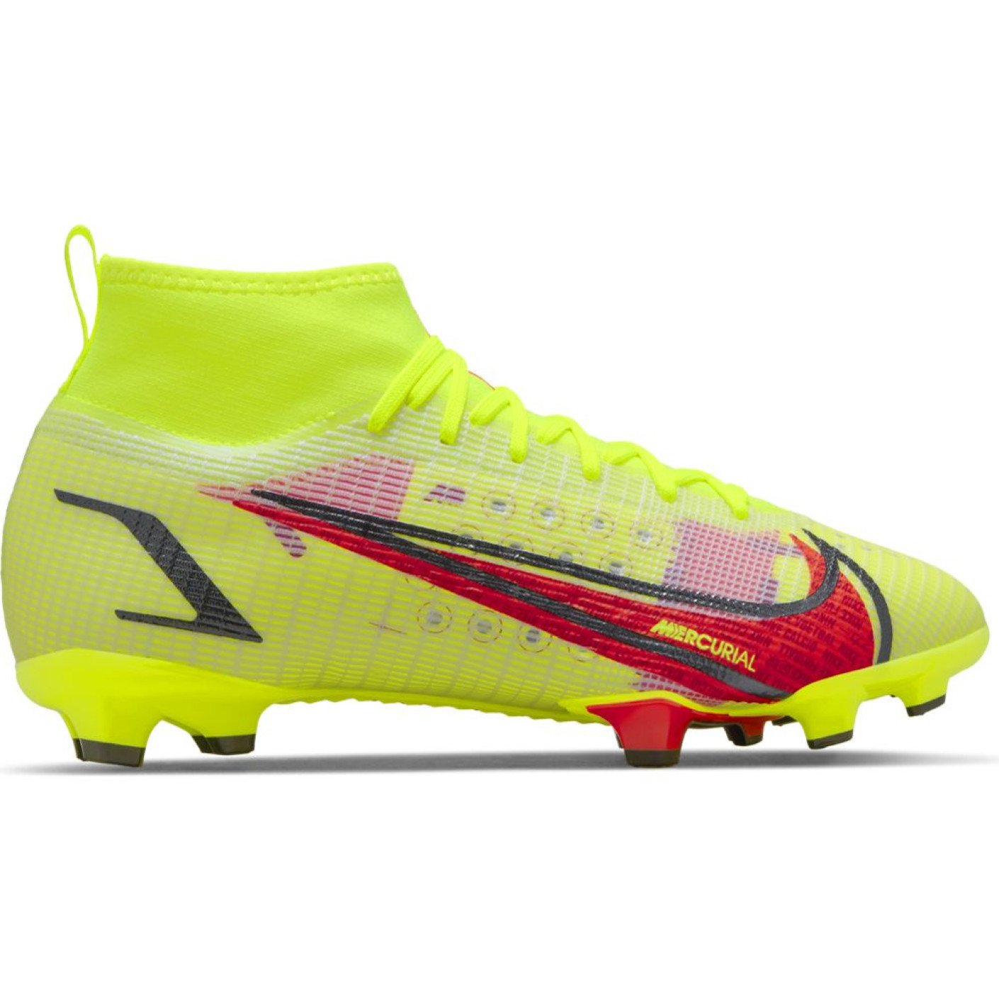 Nike Mercurial Superfly 8 Pro Gras Voetbalschoenen (FG) Kids Geel Rood Zwart