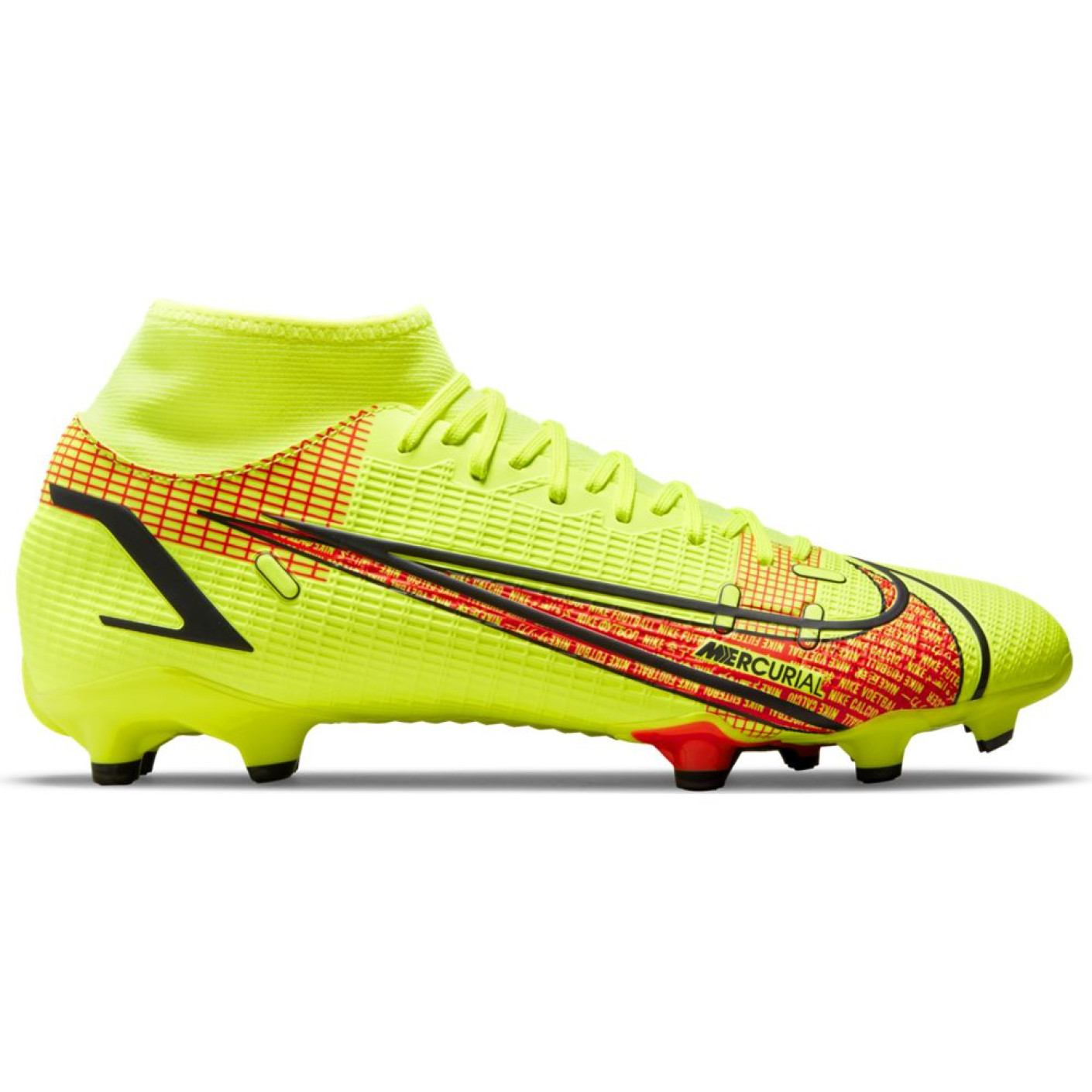 Nike Mercurial Superfly 8 Academy Terrain sec / artificiel Turf Chaussures de Foot (MG) Jaune Noir Rouge