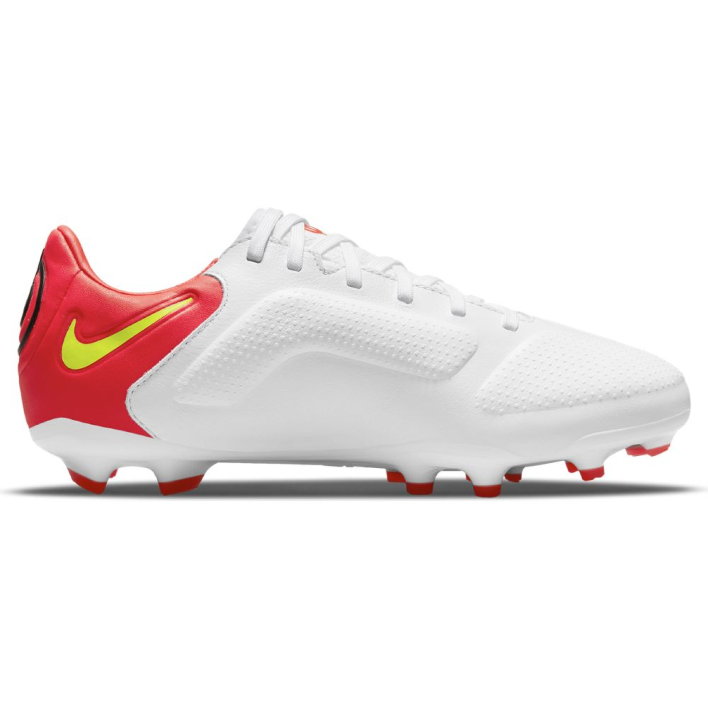 Nike Tiempo Legend 9 Pro Gazon Artificiel Chaussures de Foot FG Enfants Blanc Jaune Rouge Voetbalshop.be