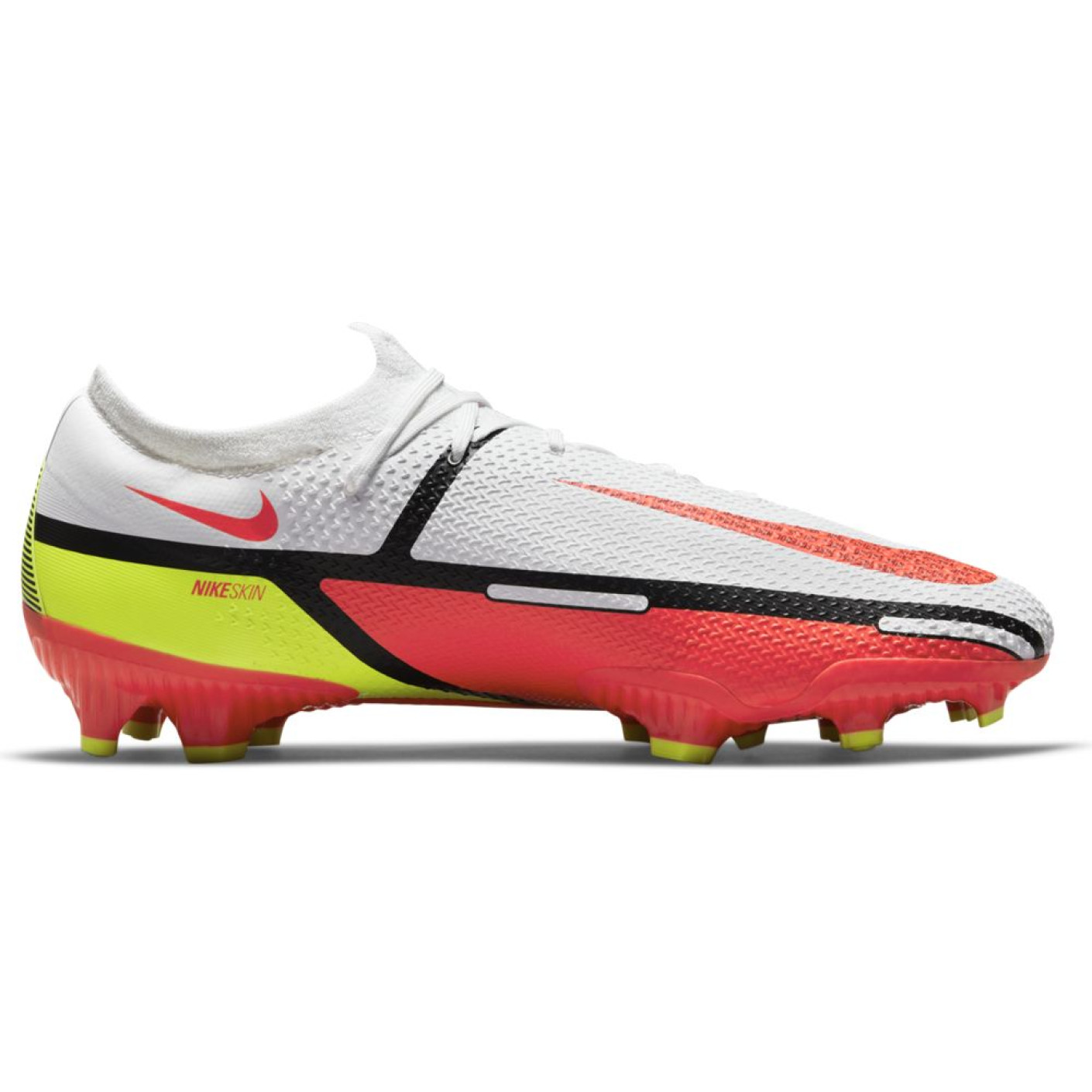 Nike Phantom GT 2 Pro Gazon Naturel Chaussures de Foot FG Blanc Rouge Jaune Voetbalshop.be