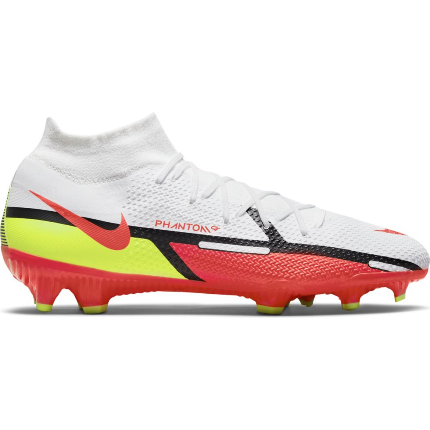 Nike Phantom GT 2 Pro DF Terrain sec Chaussures de Foot FG Blanc Rouge Jaune Voetbalshop.be