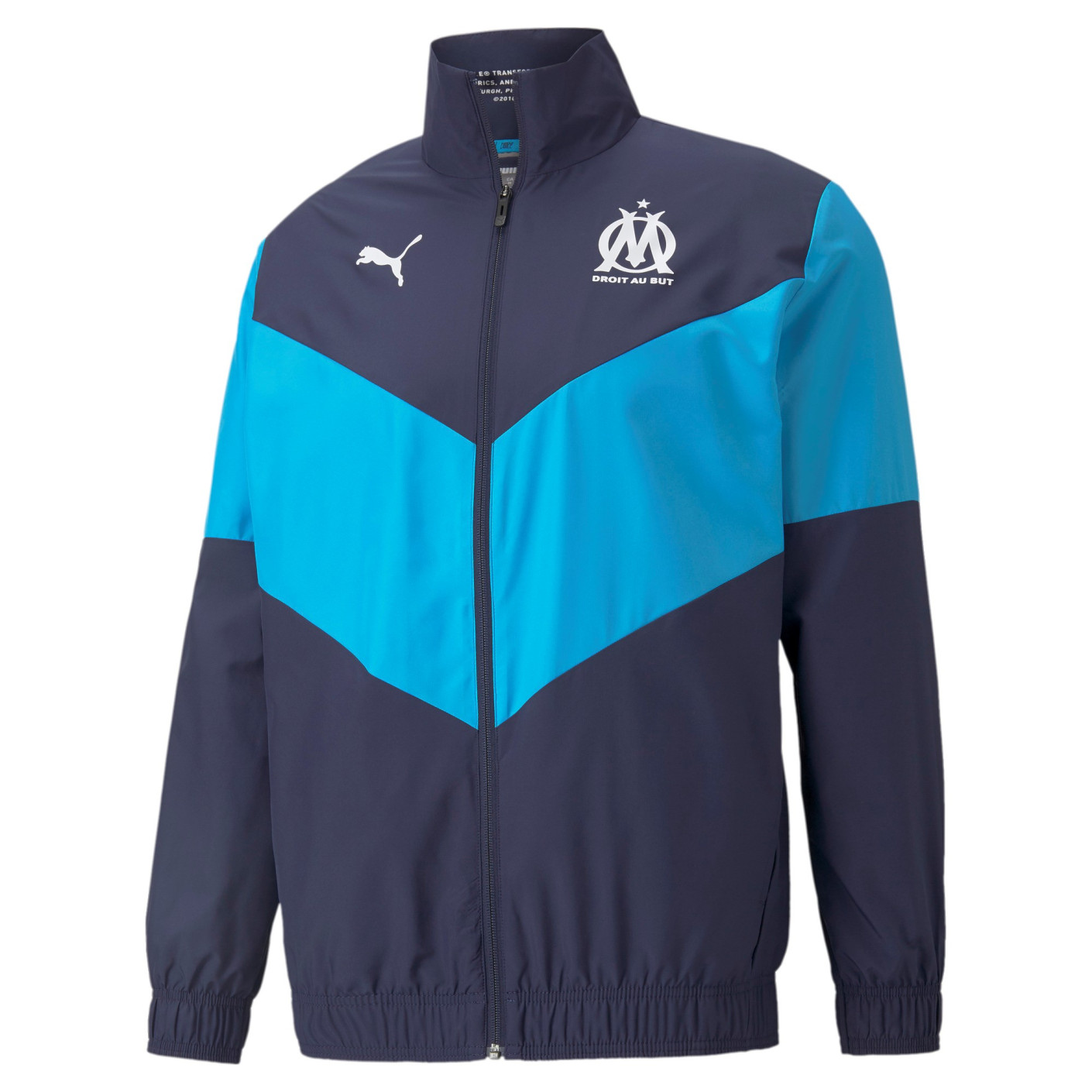 PUMA Olympique Marseille Pre Match Veste d'Entraînement 2021-2022 Bleu Foncé