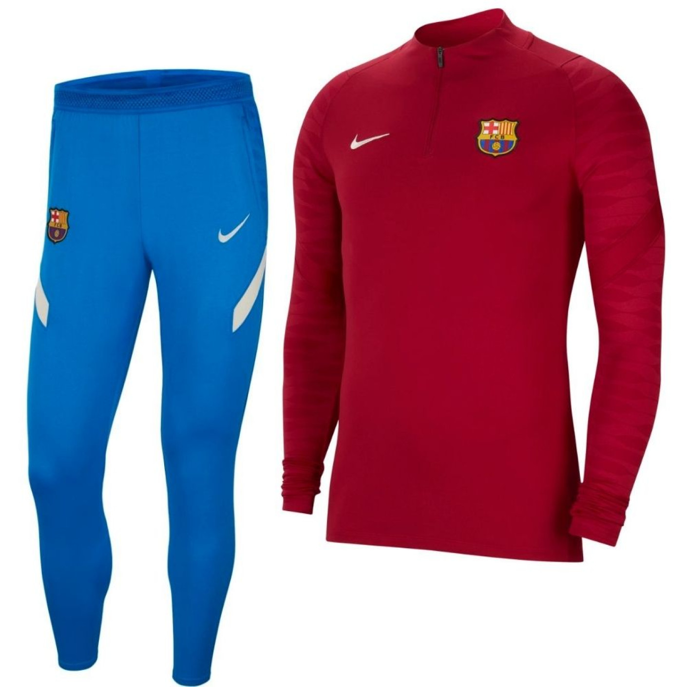 Nike FC Barcelona Strike Drill Trainingspak 2021-2022 Rood Blauw