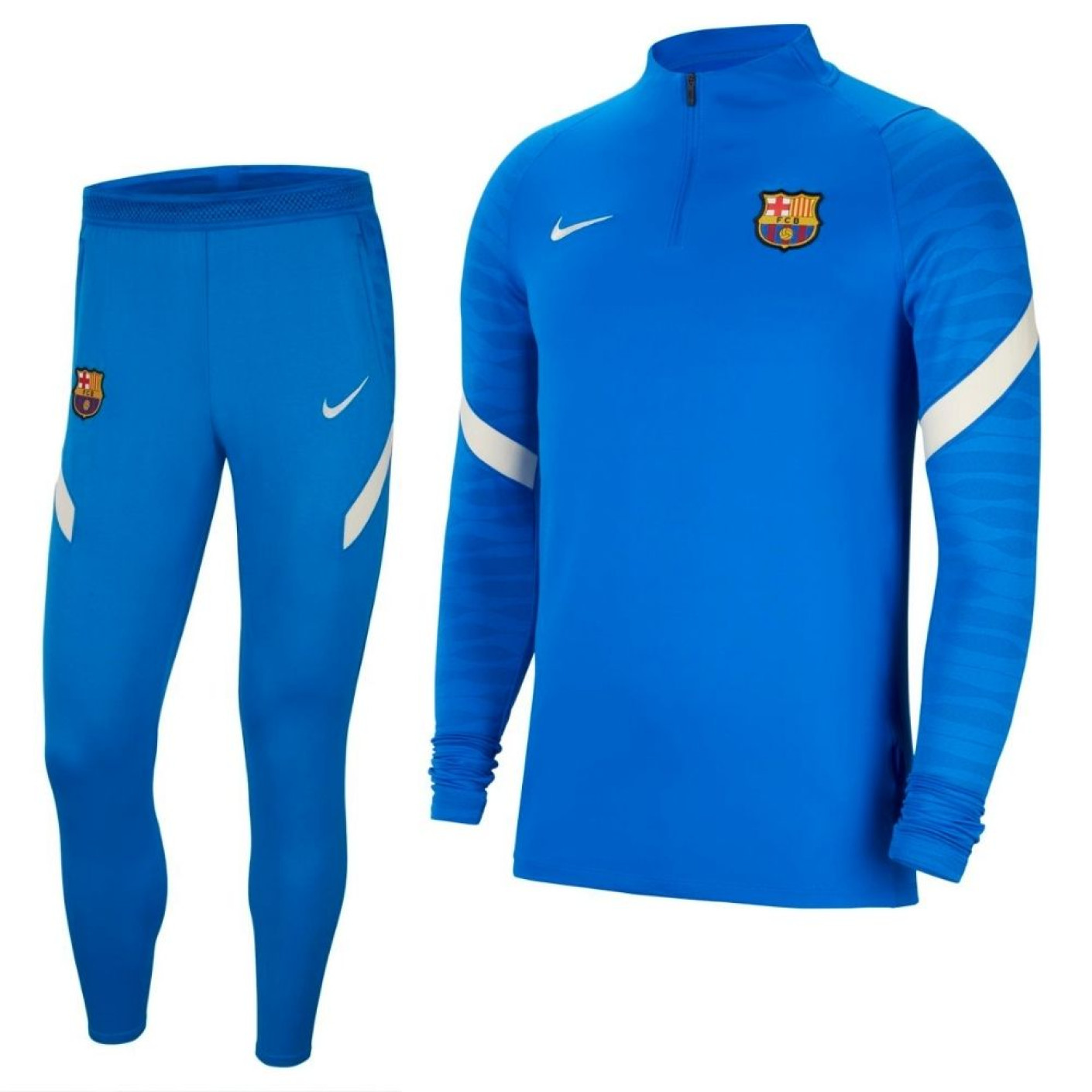 Nike FC Barcelona Strike Drill Trainingspak 2021-2022 Blauw Lichtgrijs