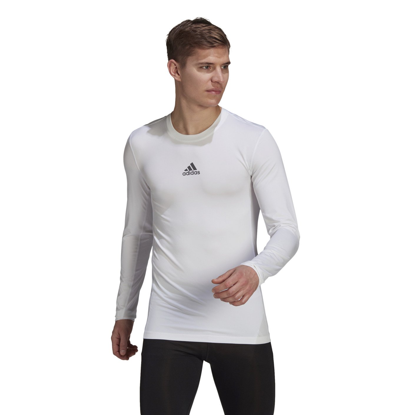 adidas TechFit Sous-Maillot Manches Longues Blanc