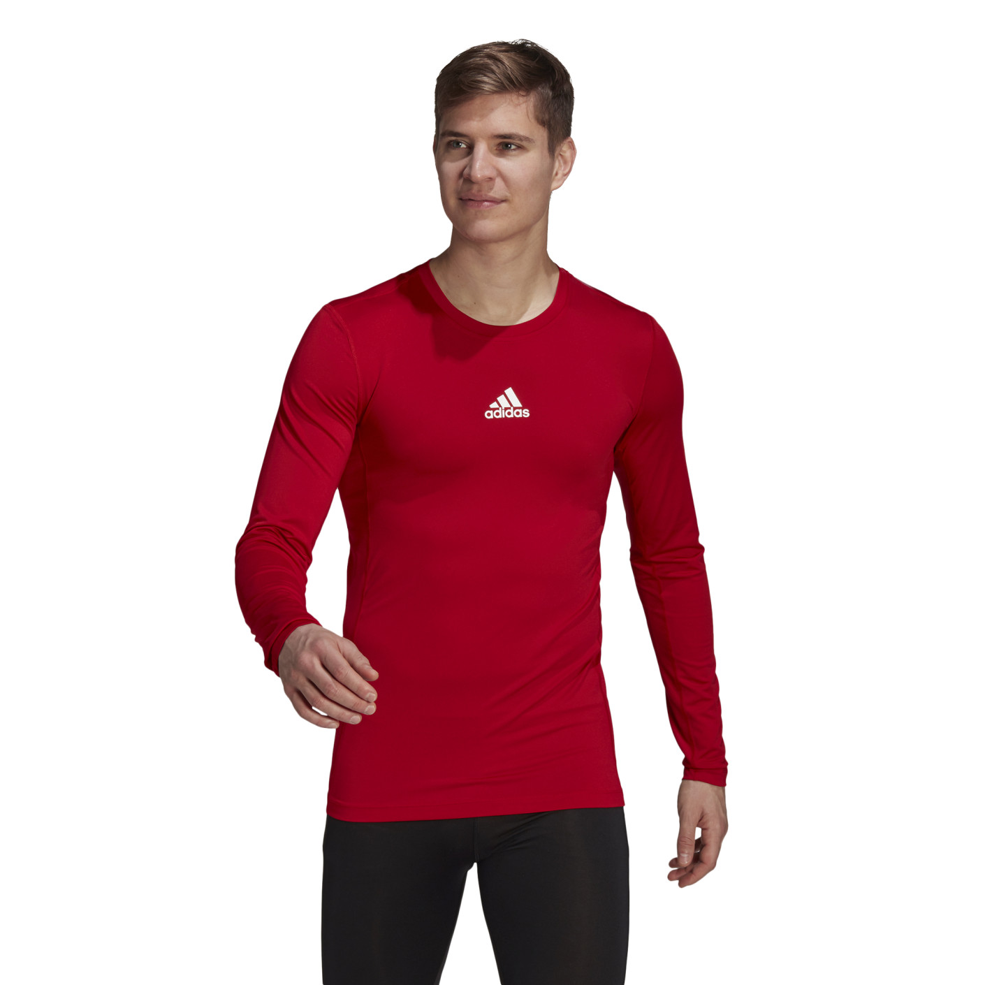 adidas TechFit Sous Maillot Manches Longues Rouge Voetbalshop.be