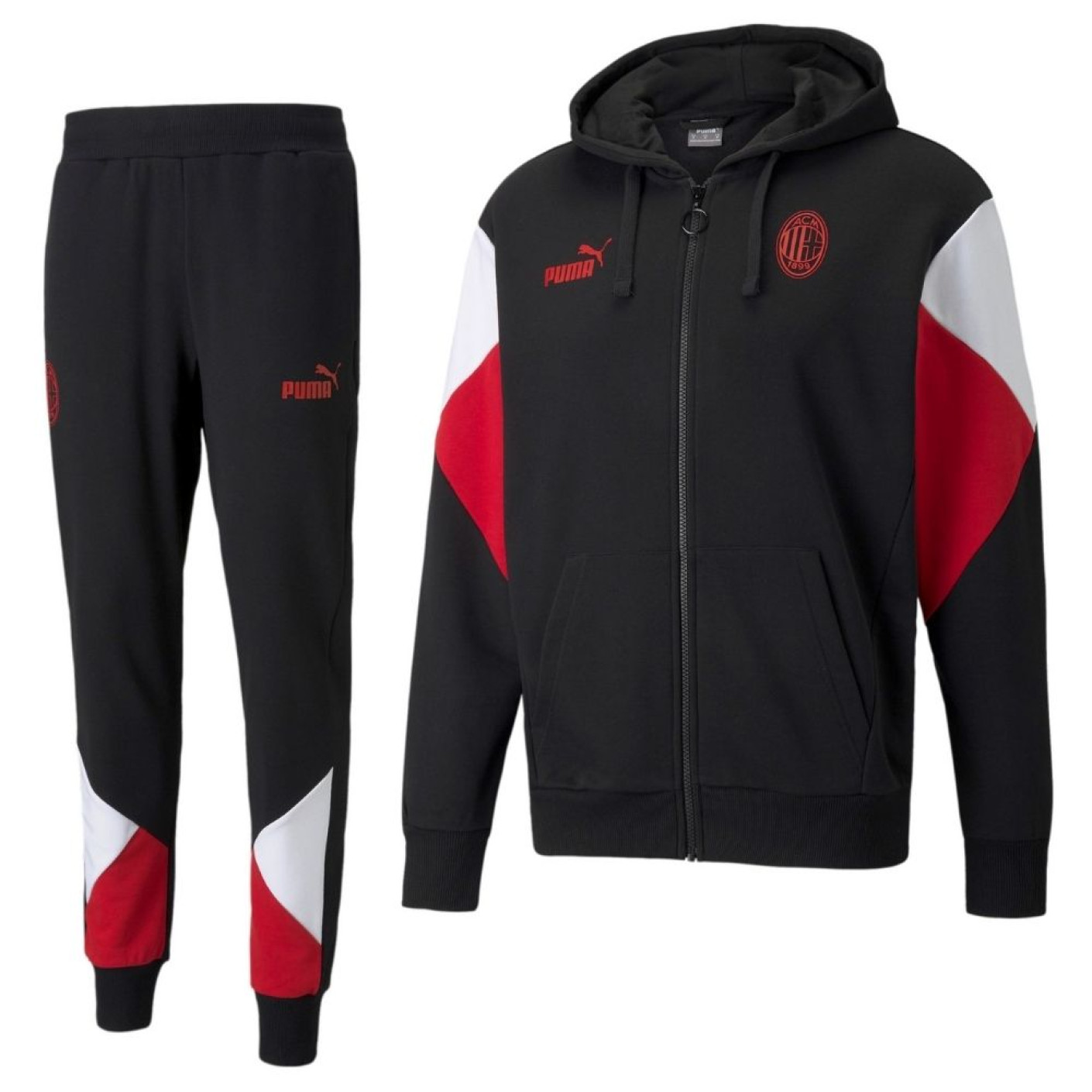 PUMA AC Milan FtblCulture Trainingspak 2021-2022 Zwart Rood Wit