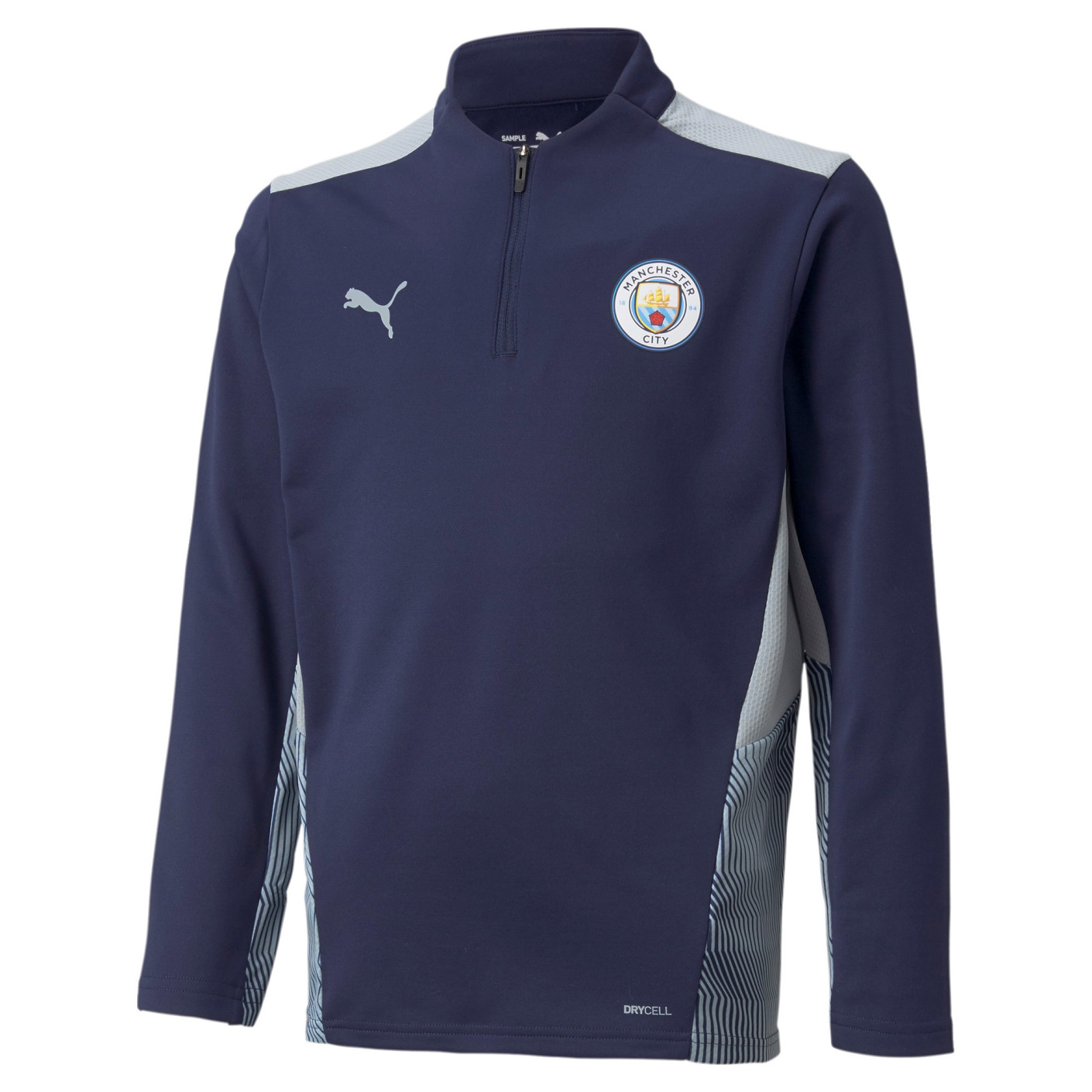 PUMA Manchester City 1/4 Zip Haut d'Entraînement 2021-2022 Enfants Bleu Foncé