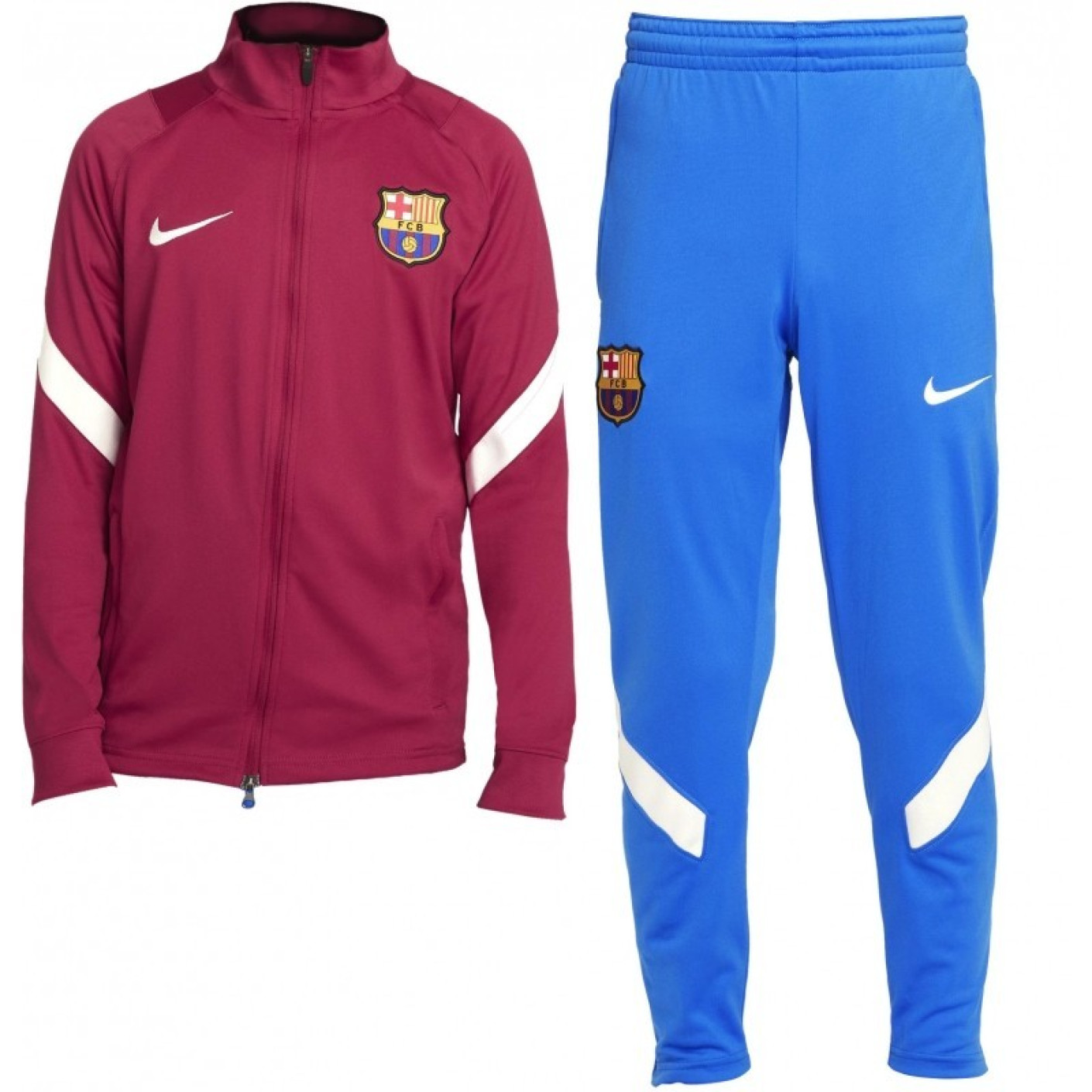 Nike FC Barcelona Strike Trainingspak 2021-2022 Kids Rood Blauw Lichtgrijs