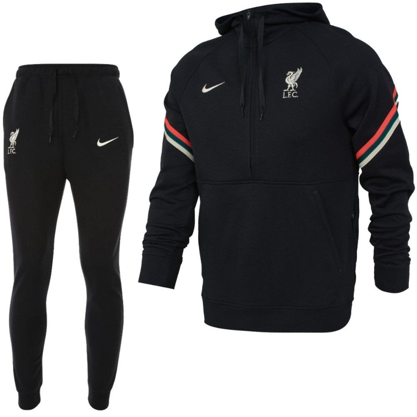 Nike Liverpool Travel Fleece Survêtement 2021-2022 Noir Rouge