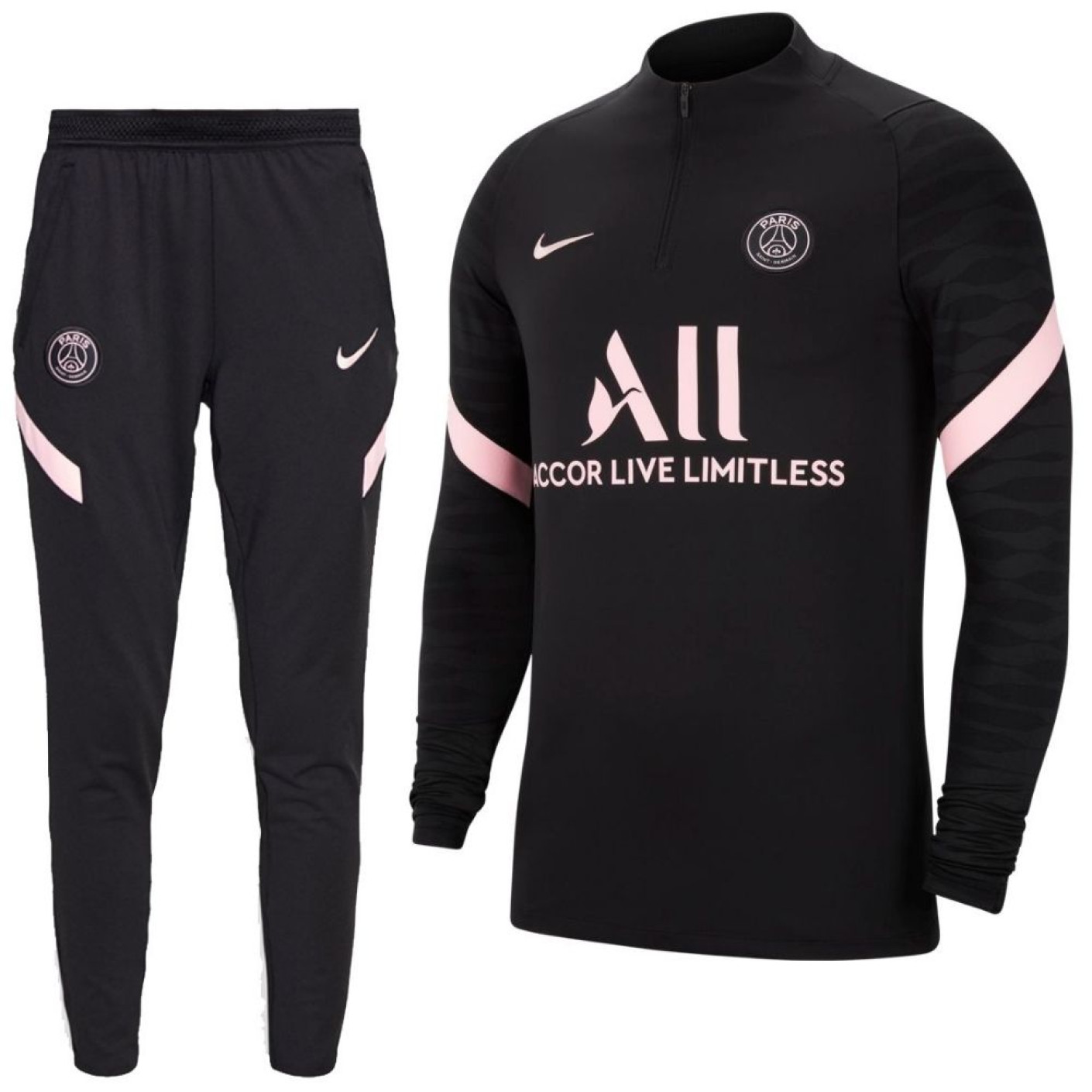 Paris Saint Germain Strike Drill Trainingspak Zwart Roze - Voetbalshop.be