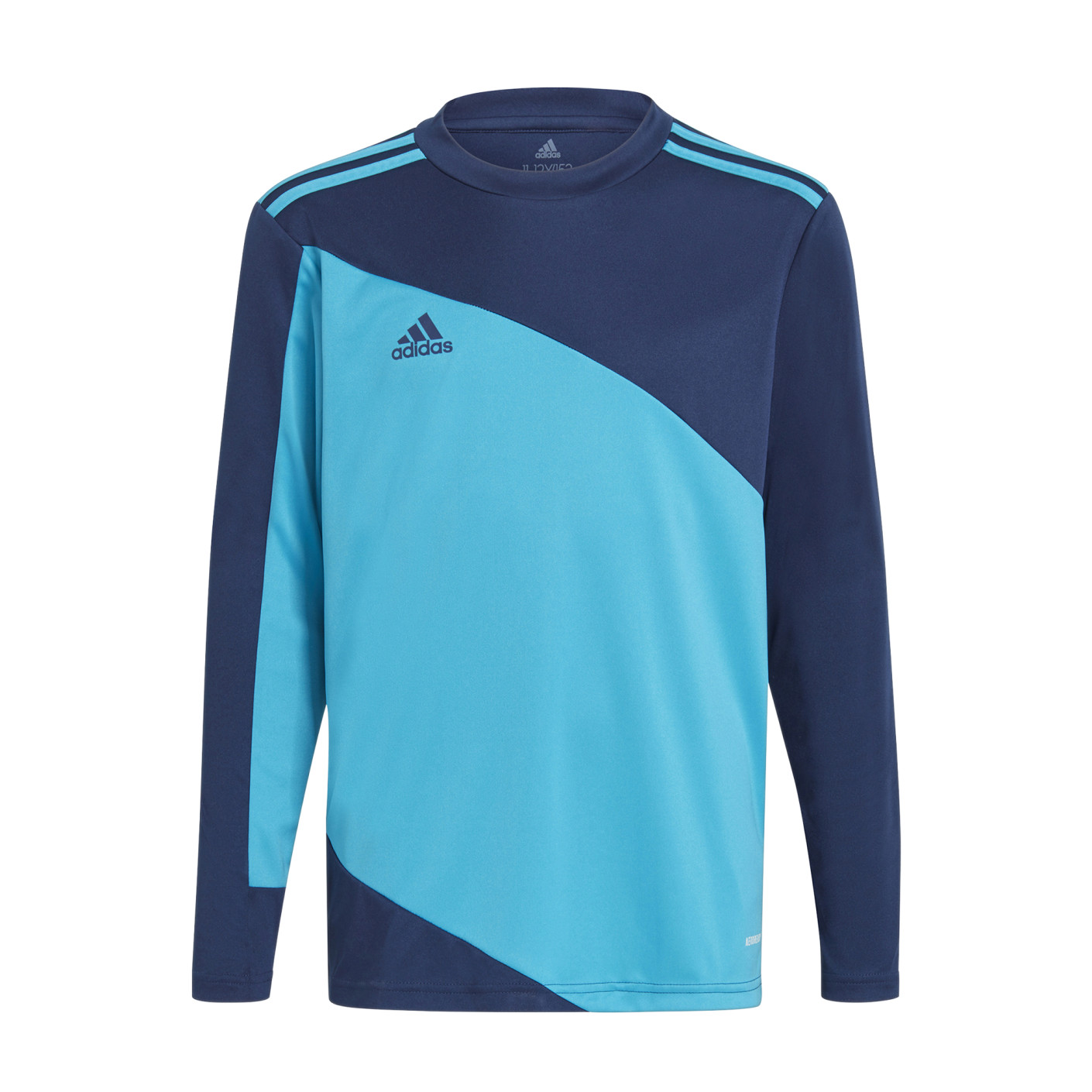 Chemise de gardien de but à manches longues Adidas Squadra 21 pour enfants, bleu foncé, bleu clair