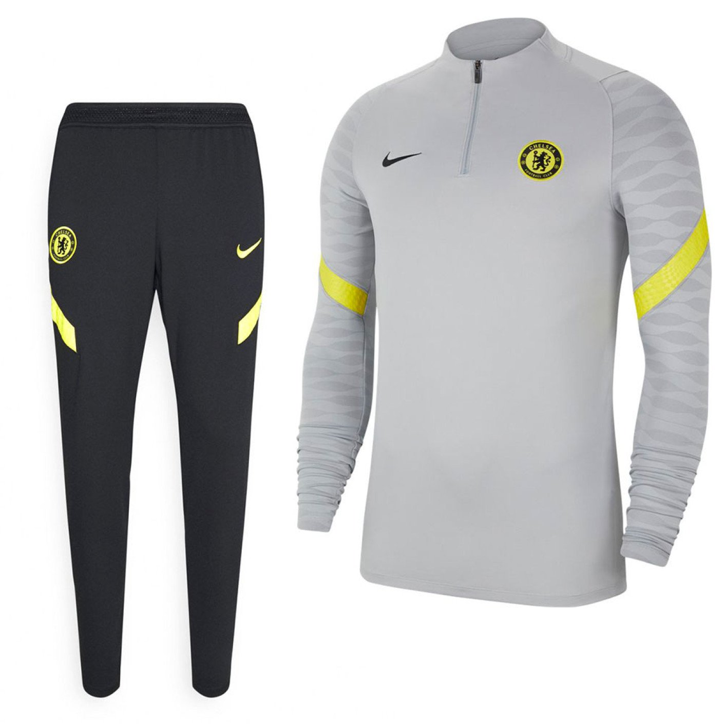 Nike Chelsea Strike Drill Survêtement 2021-2022 Gris Noir Jaune