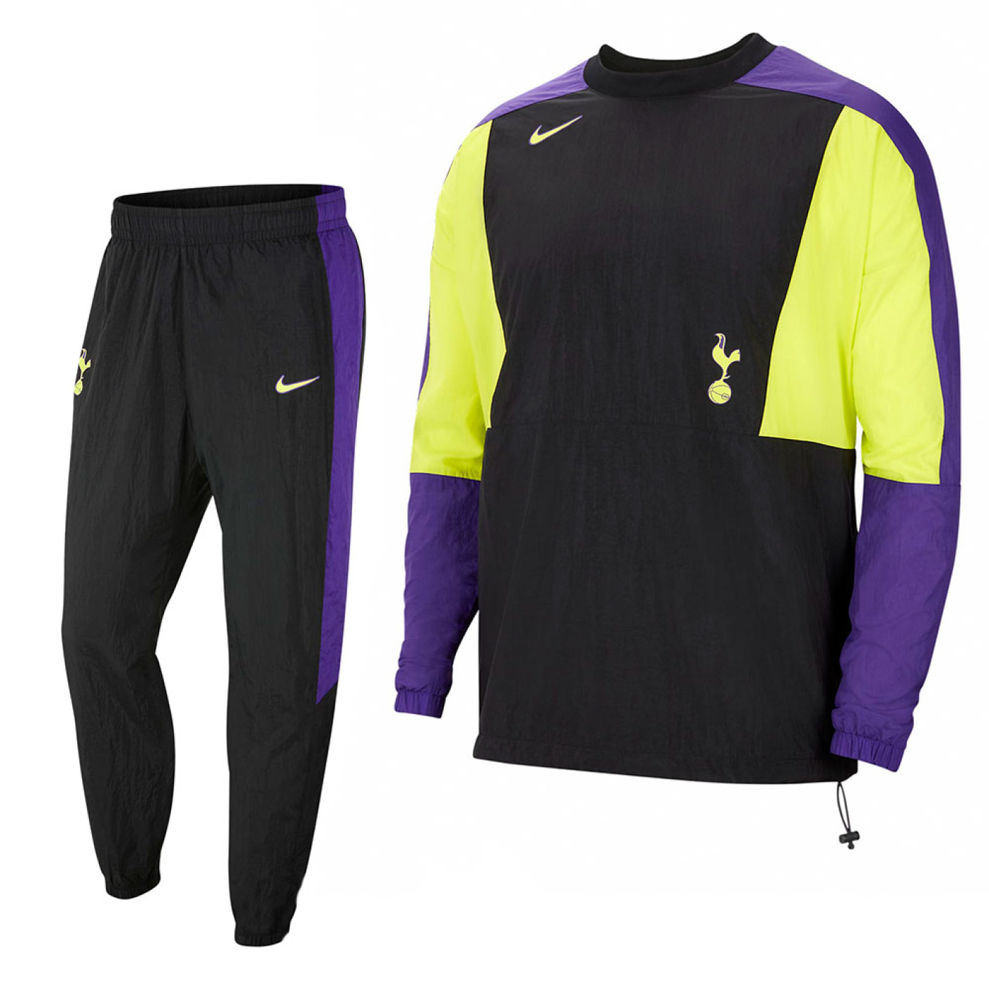 Nike Tottenham Hotspur Crew Survêtement Woven 2021-2022 Noir Mauve Vert Vif