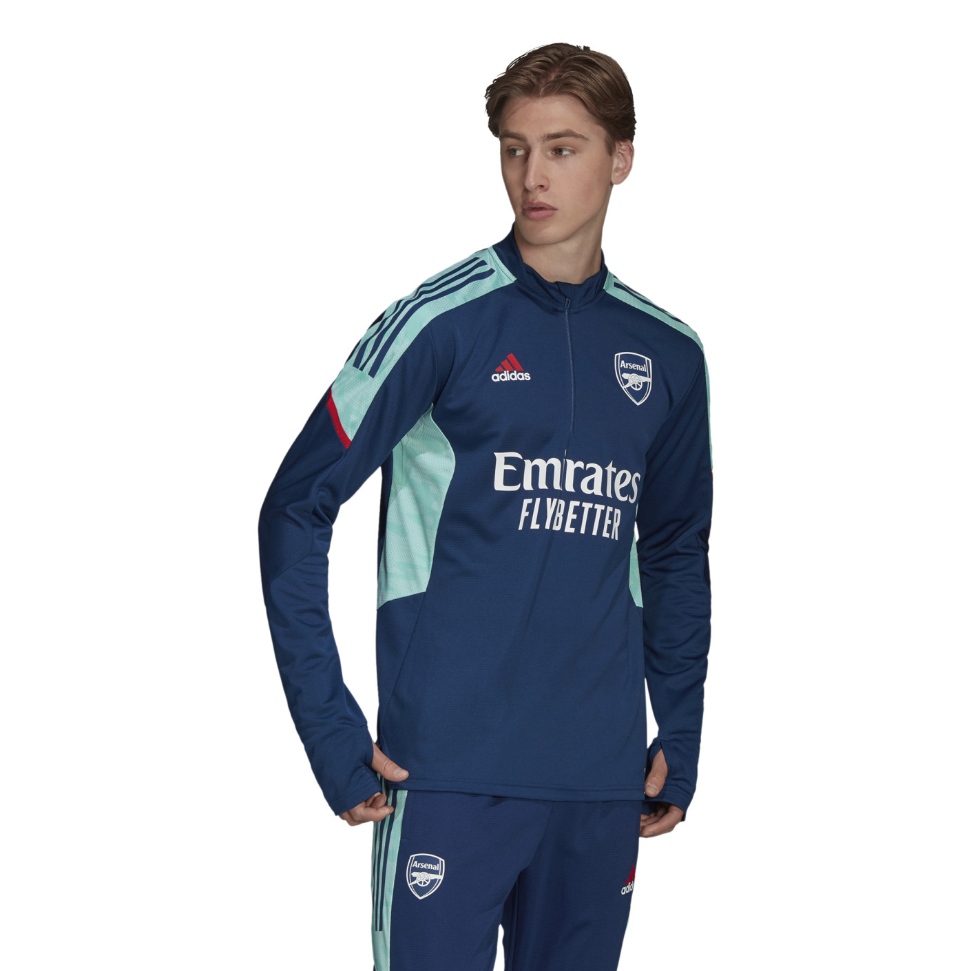 adidas Arsenal Survetement 2021 2022 Bleu fonce Turquoise Voetbalshop.be