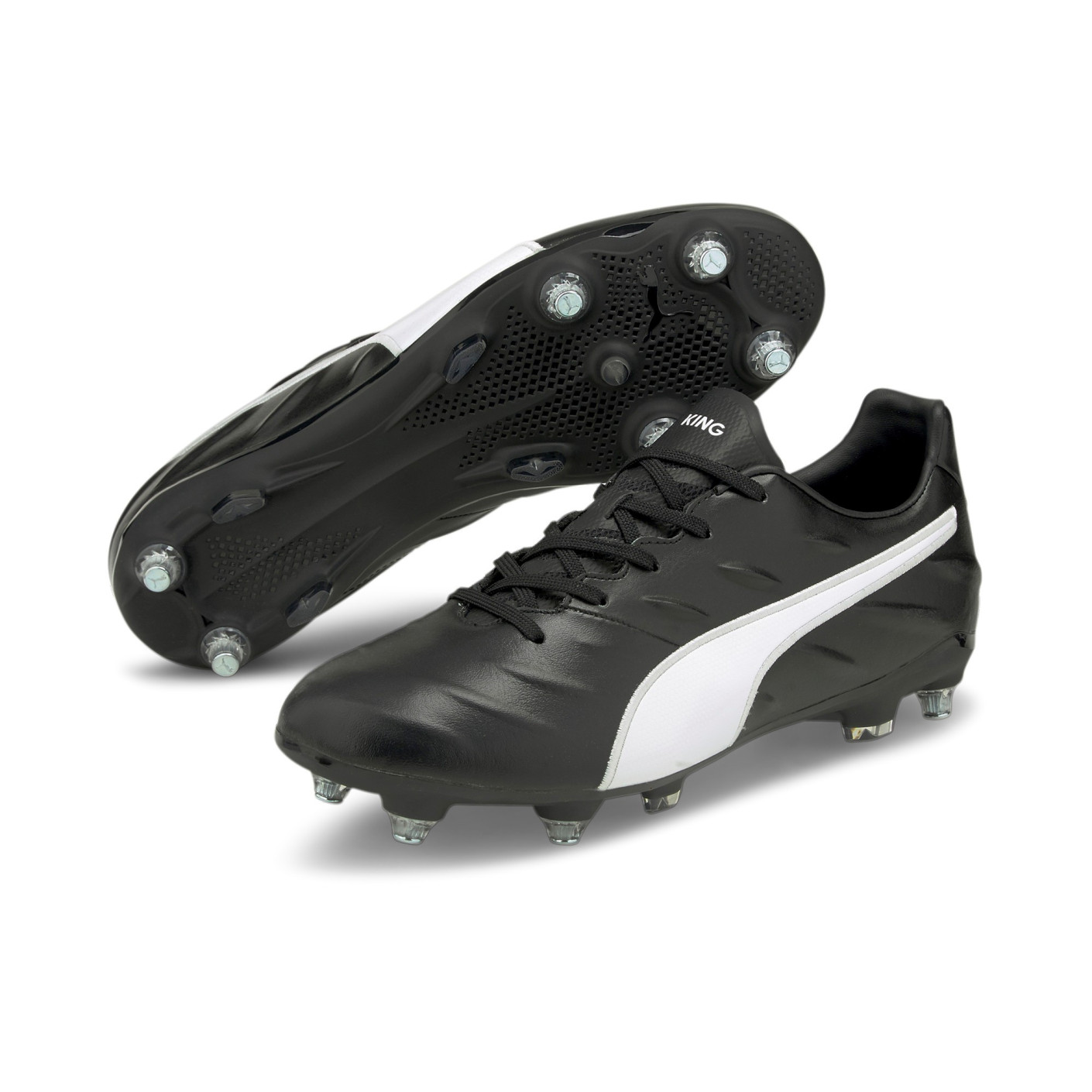 Chaussures de foot Puma King Pro 21 Iron-Nop (SG) Noir/blanc