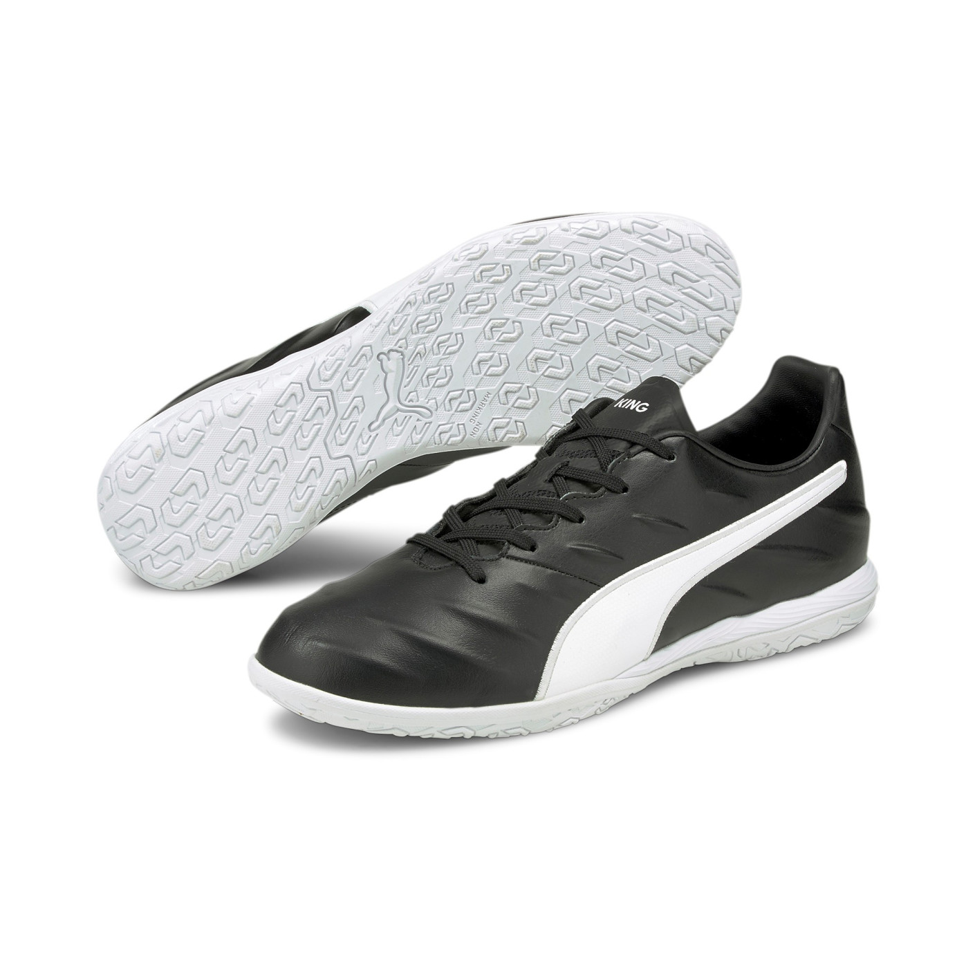 PUMA King Pro 21 Chaussures de Foot En Salle (IT) Noir Blanc