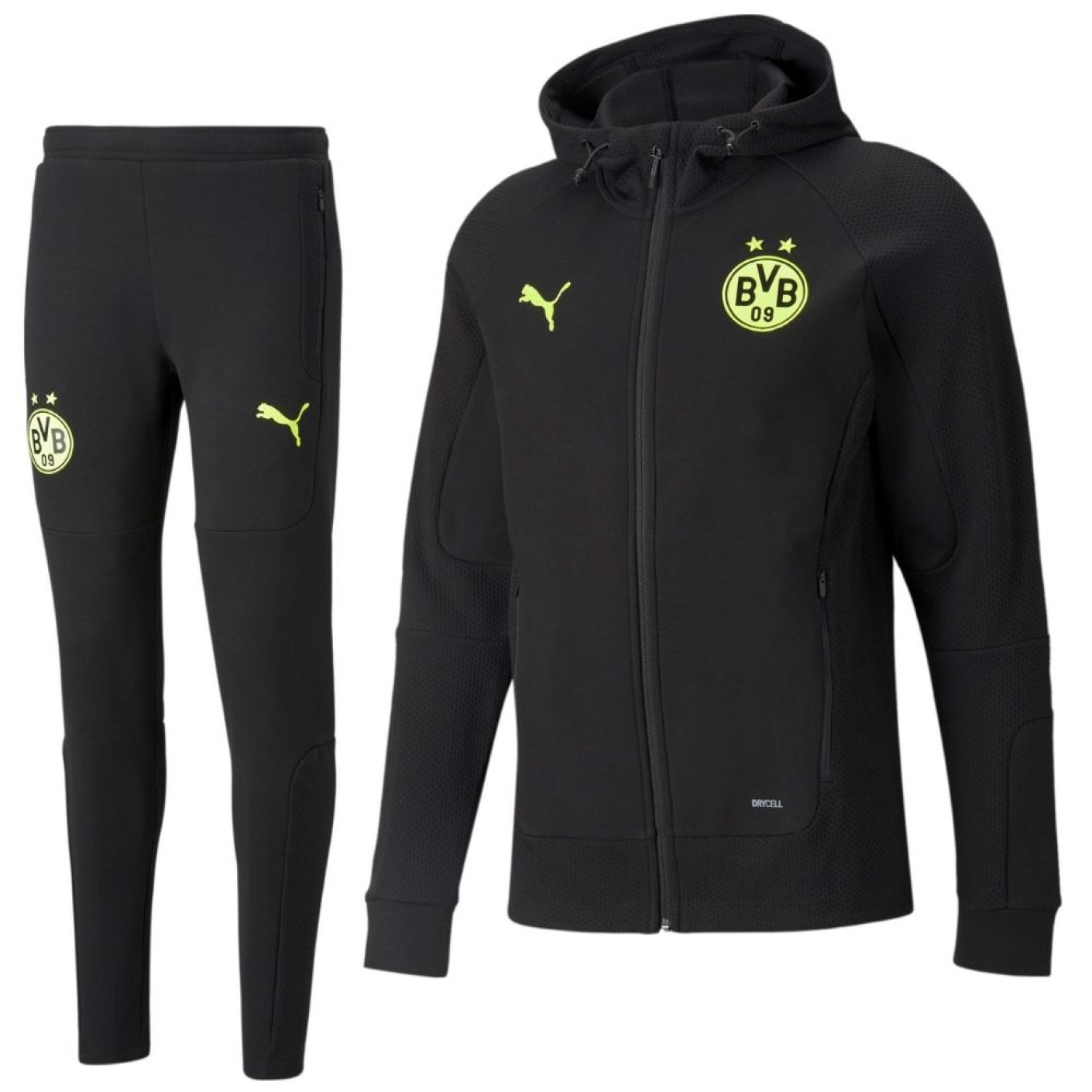 PUMA Borussia Dortmund Casuals Sweat Trainingspak 2021-2022 Zwart Geel