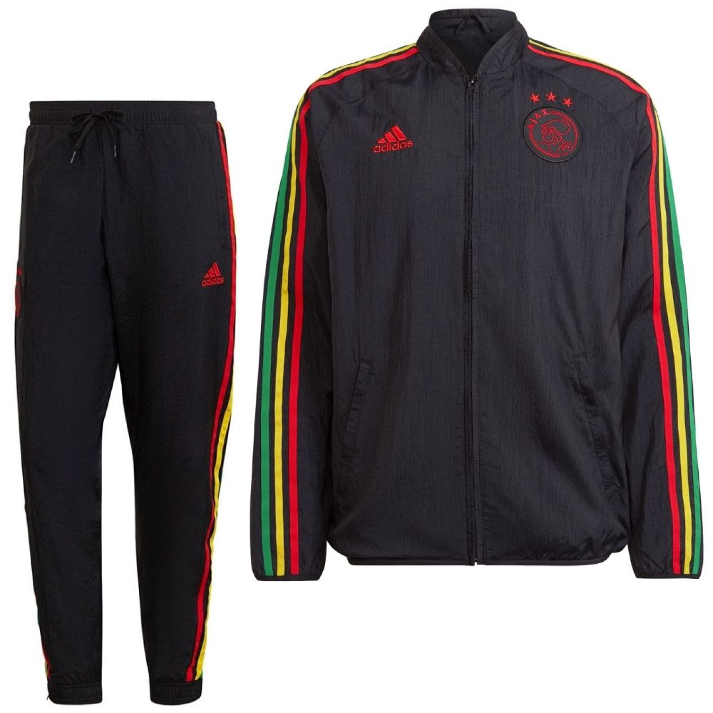 adidas Ajax Icon Woven Survetement 2021 2022 Noir Voetbalshop.be