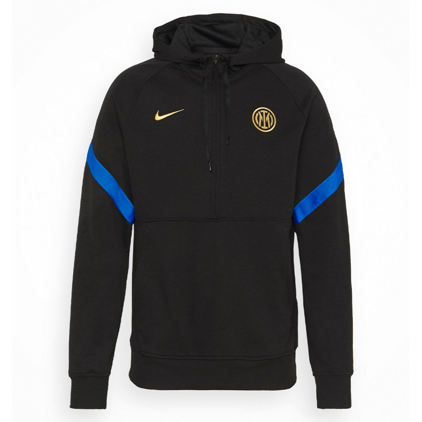 Nike Inter Milan Fleece Hoodie Half-Zip 2021-2022 Zwart Blauw Goud