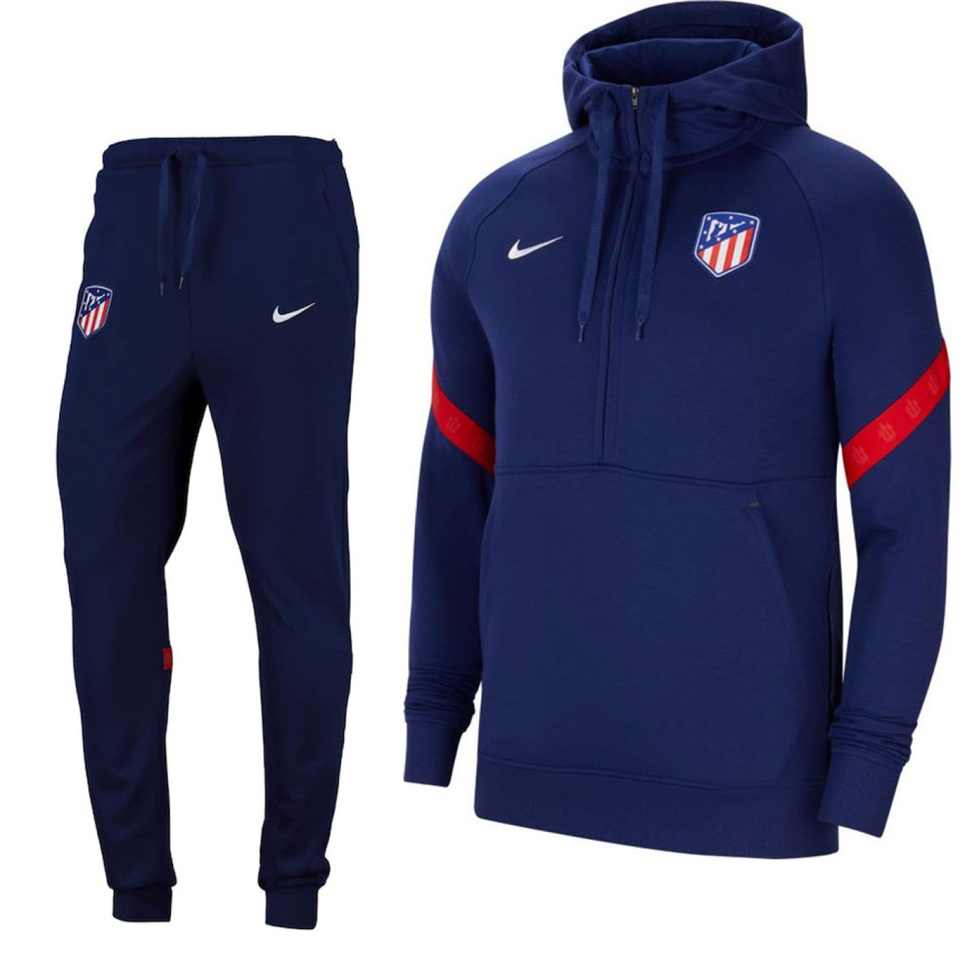 Nike Atletico Madrid Travel Fleece Trainingspak 2021-2022 Blauw Wit