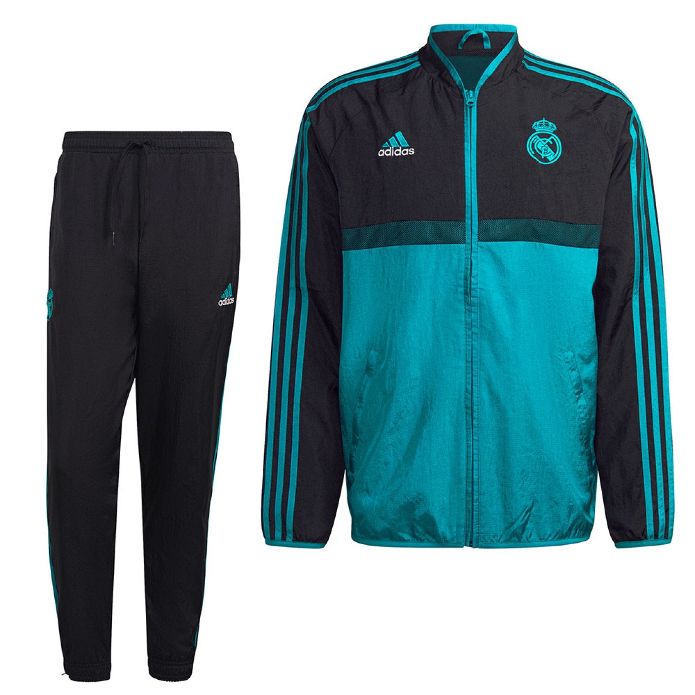 adidas Real Madrid Icon Trainingspak Zwart Turquoise