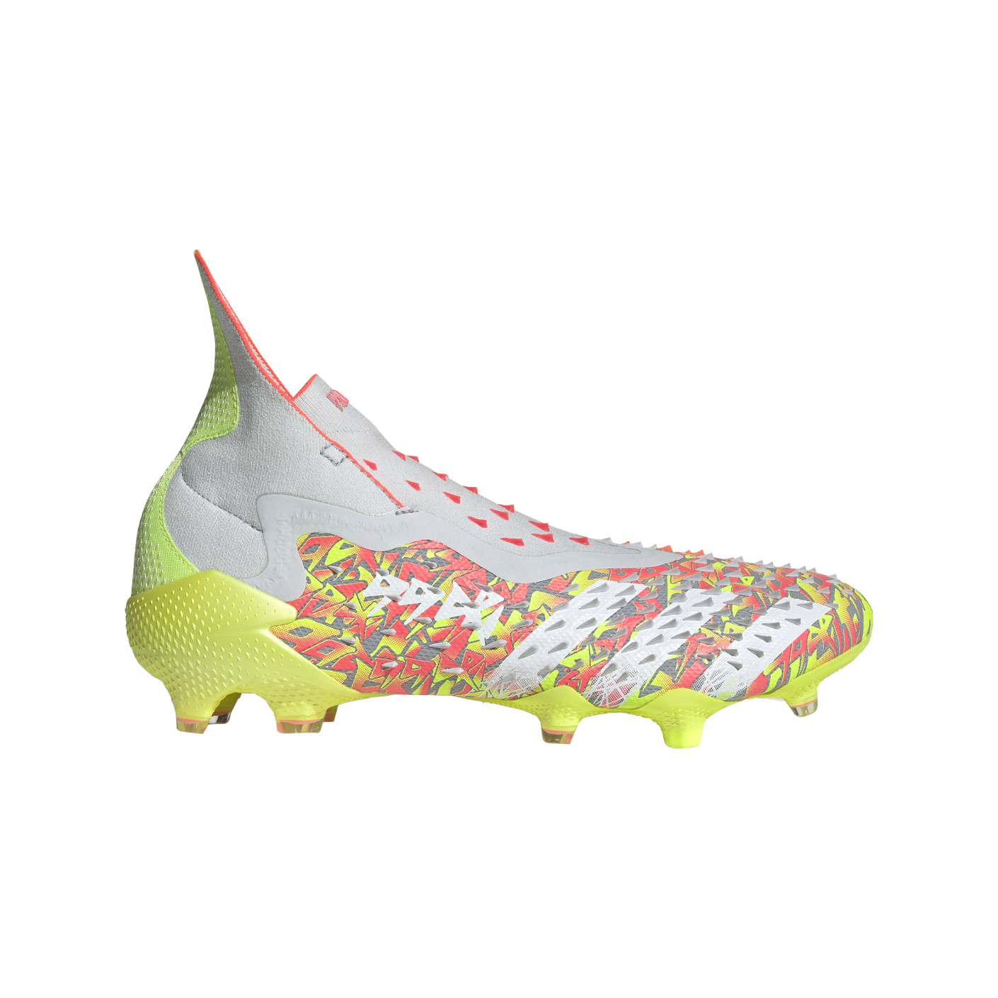 adidas Predator Freak+ Gras Voetbalschoenen (FG) Grijs Wit Geel