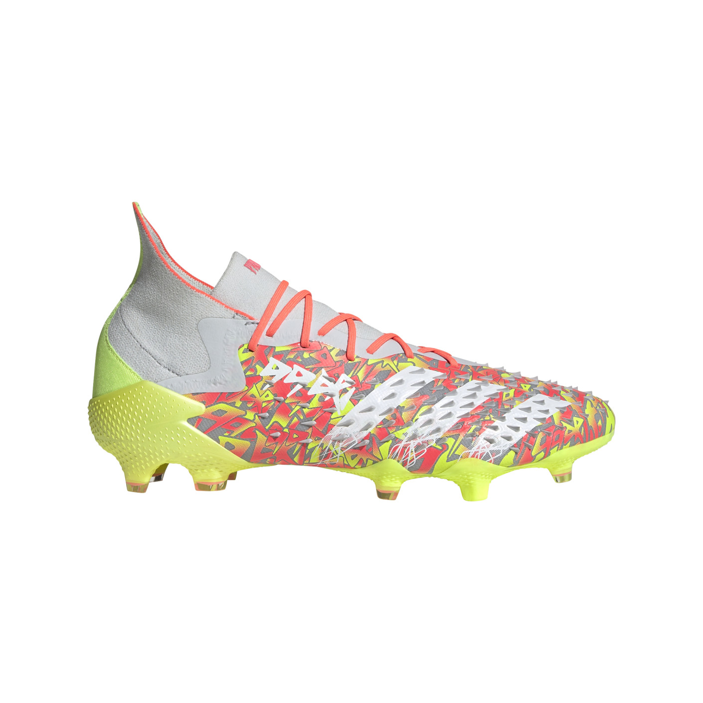 adidas Predator Freak.1 Gras Voetbalschoenen (FG) Grijs Wit Geel -  Voetbalshop.be