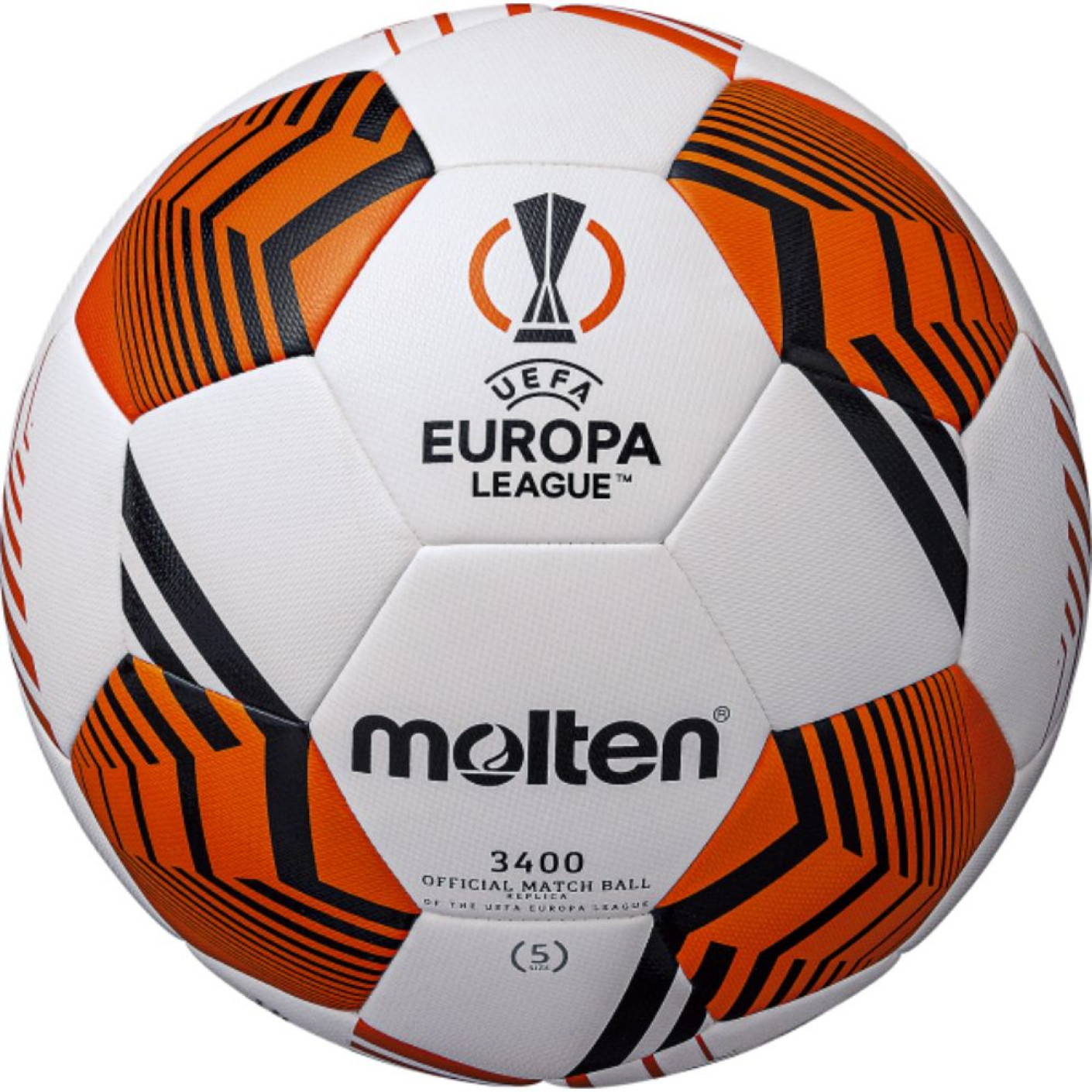 Molten Europa League Training Voetbal Maat 5 Wit Zwart Oranje