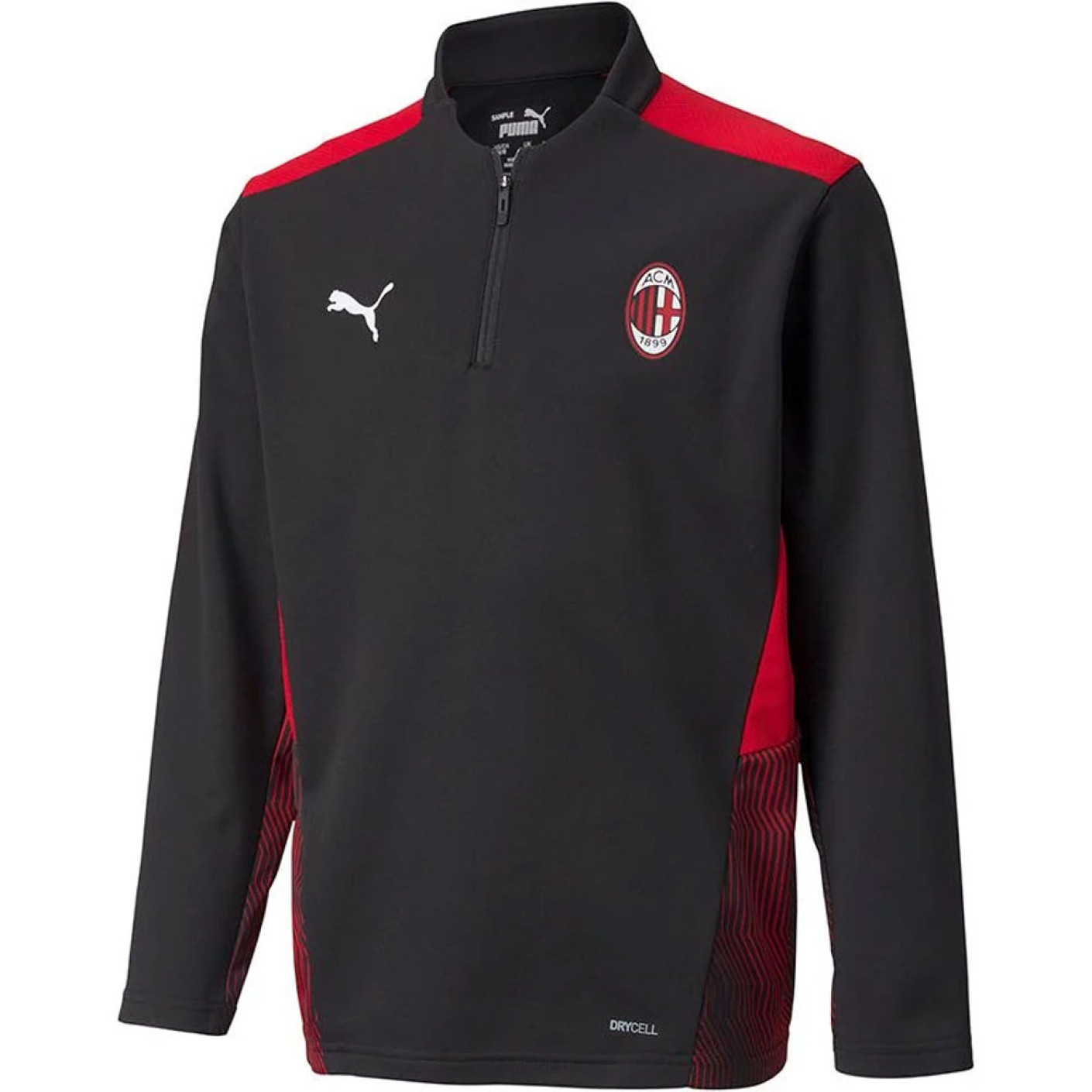 PUMA AC Milan 1 4 Zip Survetement 2021 2022 Noir Rouge Voetbalshop.be