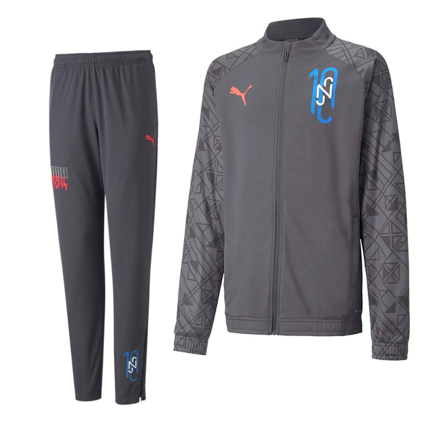 PUMA Neymar Jr Futebol Full Zip Trainingspak Kids Donkergrijs