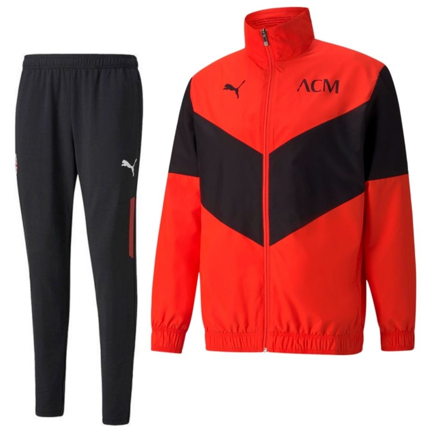 PUMA AC Milan Pre Match Trainingspak 2021-2022 Rood Zwart