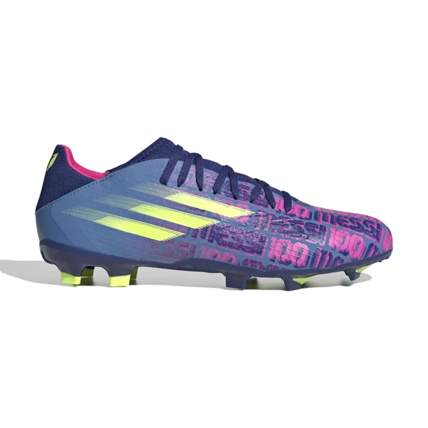 adidas X Speedflow Messi.3 Gazon Naturel Chaussures de Foot (FG) Bleu Rose Jaune