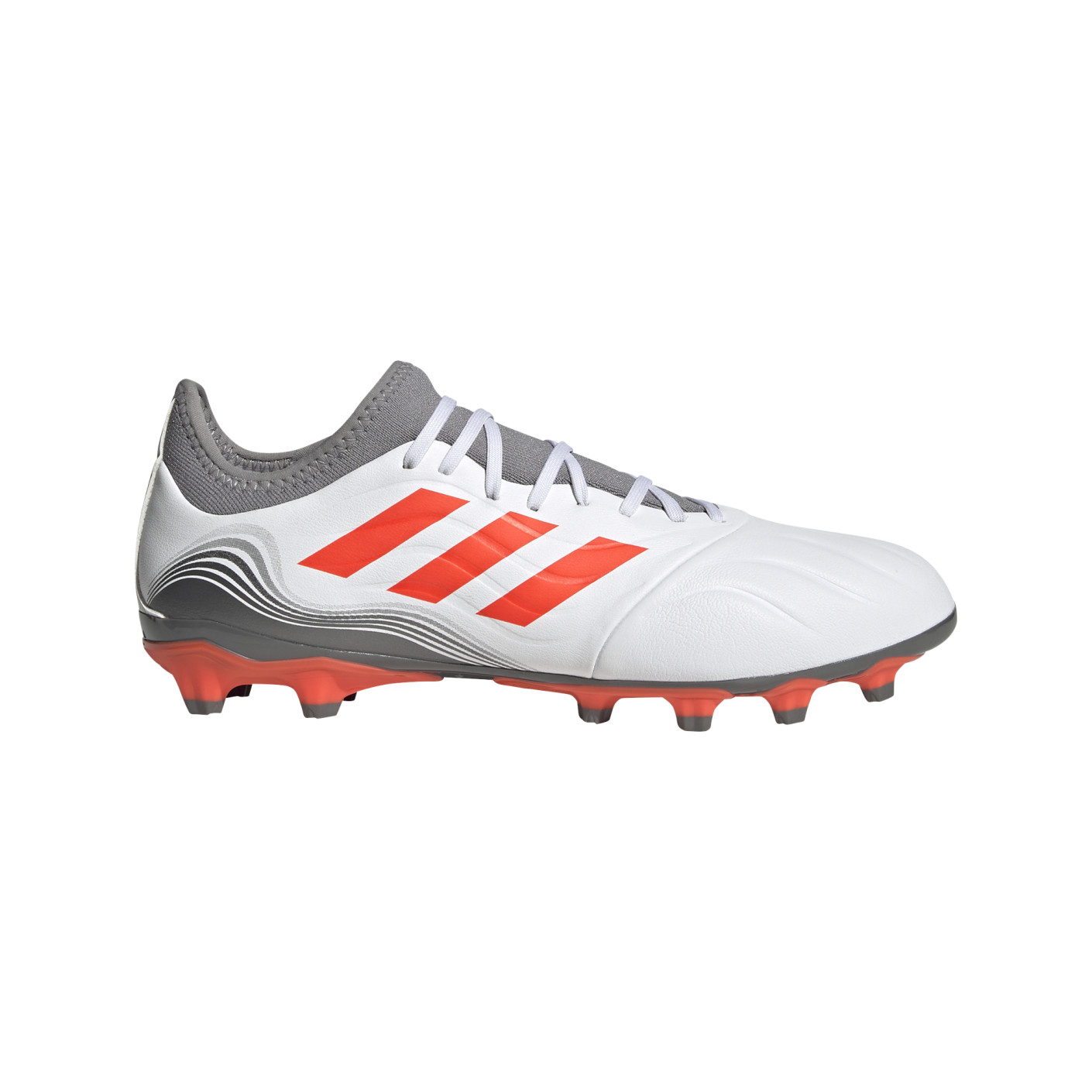 adidas Copa Sense.3 Gazon Naturel Gazon Artificiel Chaussures de Foot (MG) Blanc Rouge Gris