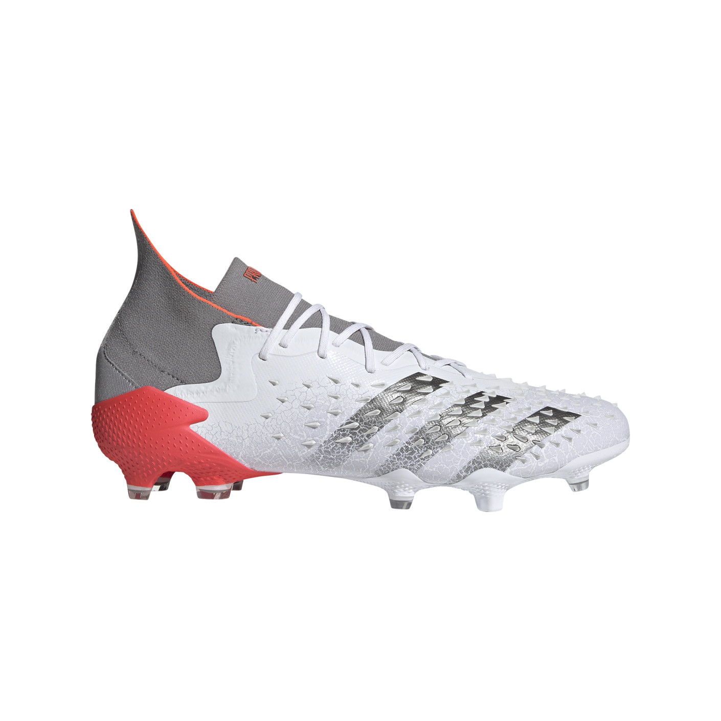 adidas Predator Freak.1 Gazon Naturel Chaussures de Foot (FG) Blanc Gris Rouge