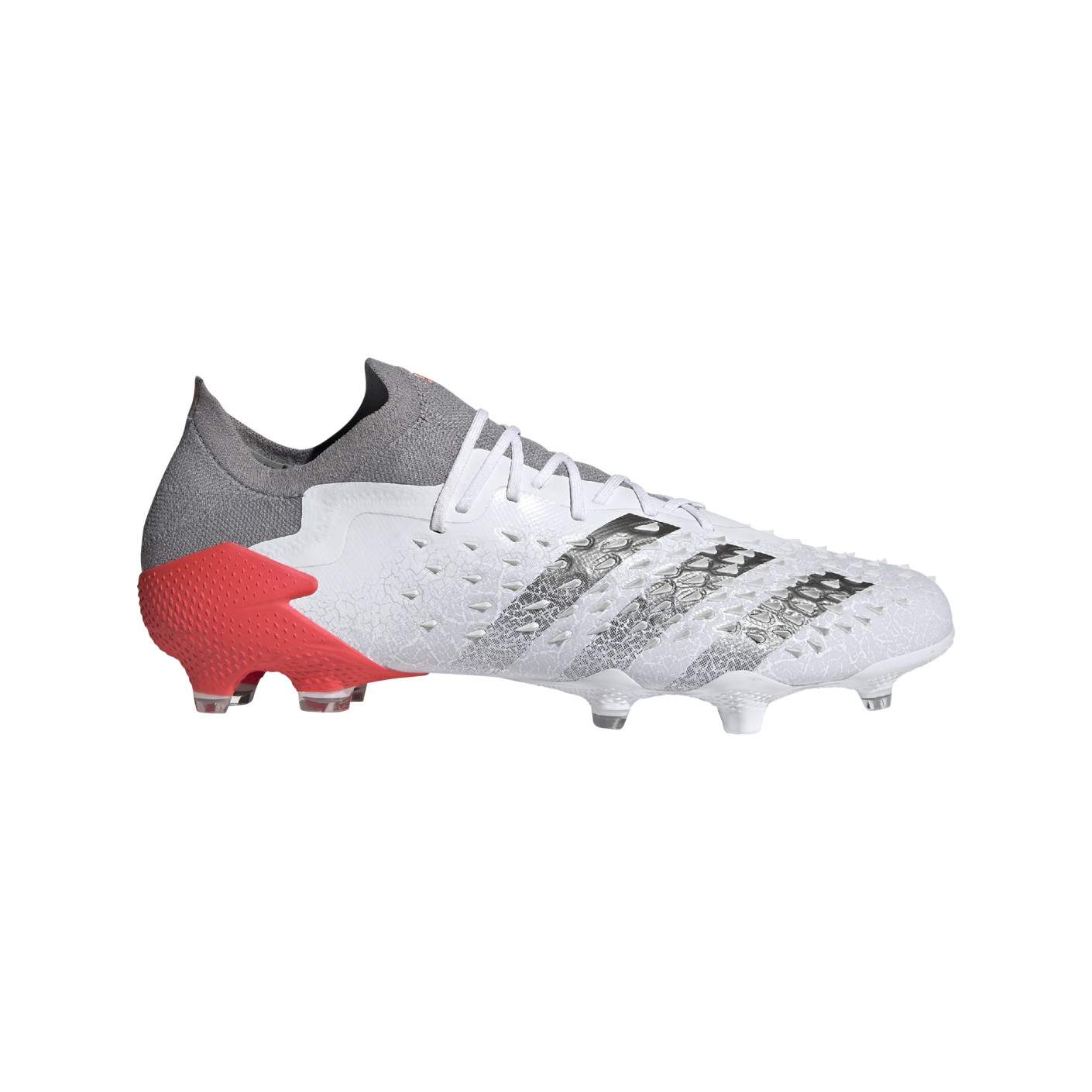 adidas Predator Freak.1 Low Gazon Naturel Chaussures de Foot (FG) Blanc Gris Rouge