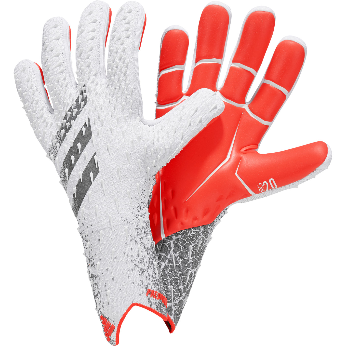 adidas Predator Gants de Gardien de but Pro Blanc Gris Rouge