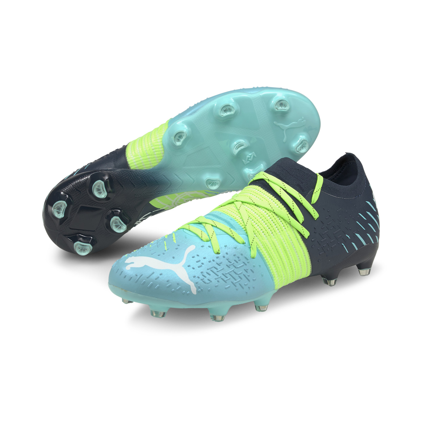PUMA FUTURE 2.2 Gazon Naturel Gazon Artificiel Chaussures de Foot (MG) Vert Bleu
