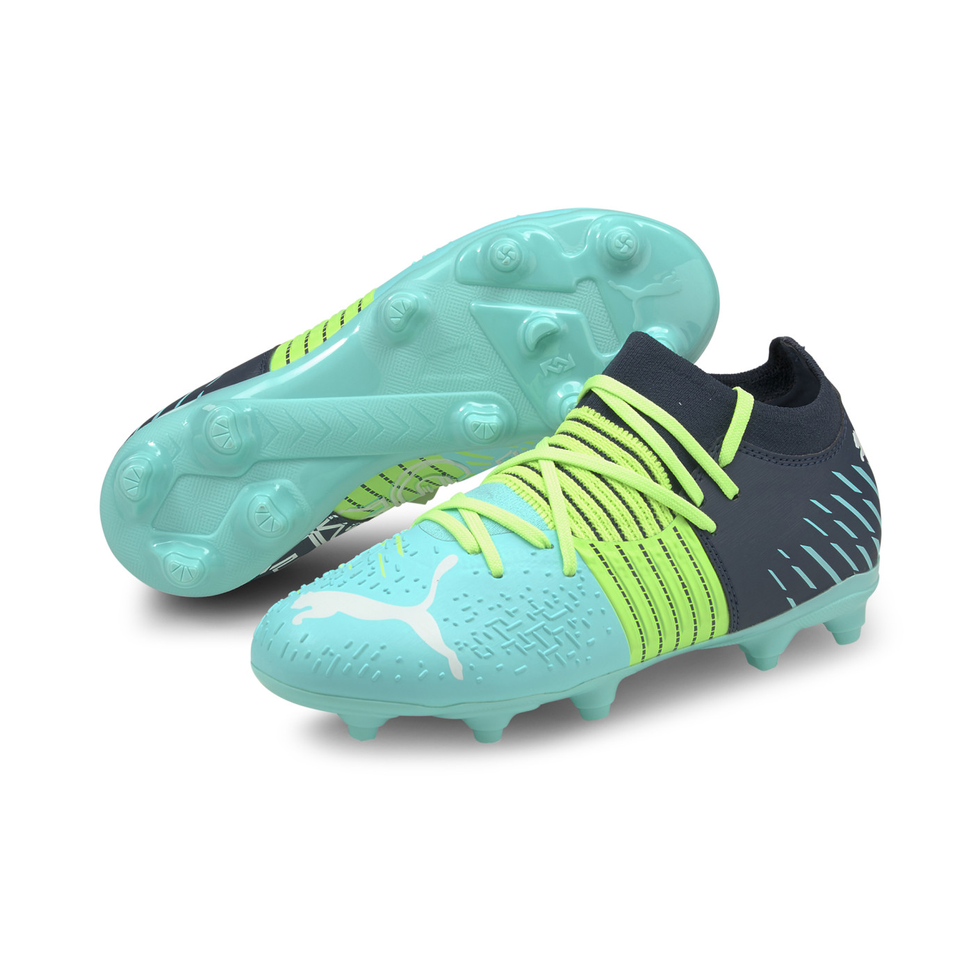 PUMA FUTURE Z 3.2 Gazon Naturel Gazon Artificiel Chaussures de Foot (MG) Enfants Vert Bleu