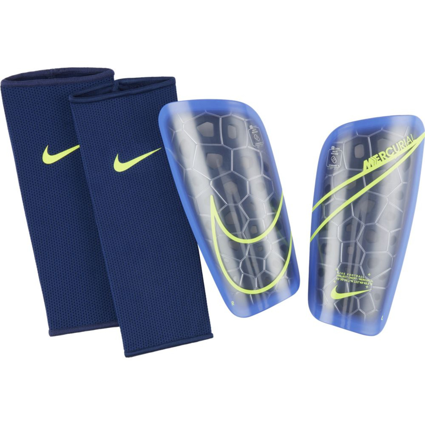 Nike Mercurial Lite Protège-Tibias Bleu Mauve Jaune