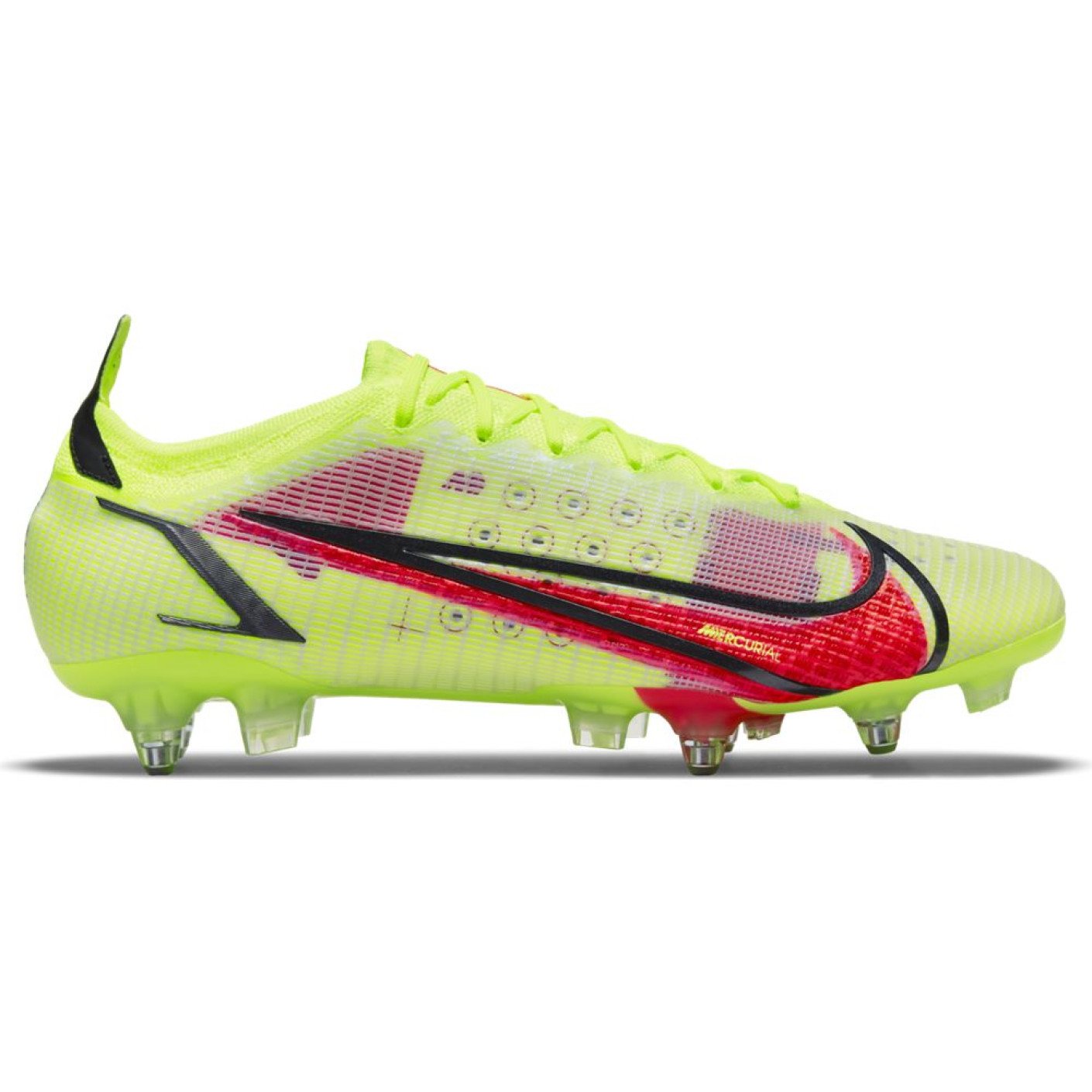 Nike Mercurial Vapor 14 Elite Crampons Vissés Chaussures de Foot (SG) Anti-Clog Jaune Rouge Noir