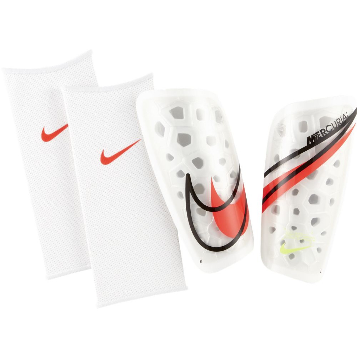 Nike Mercurial Lite Protège-Tibias Blanc Noir Rouge